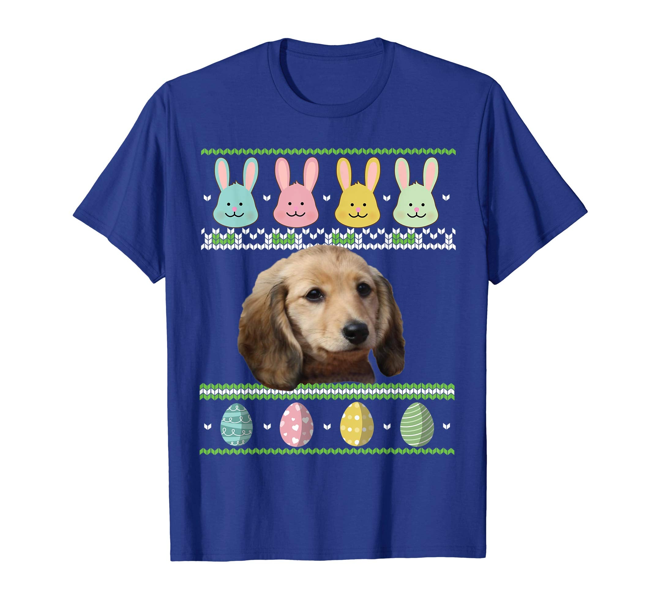 Dachshund Dog Bunnies &amp; Easter Eggs Ugly Sweater Happy Shirt