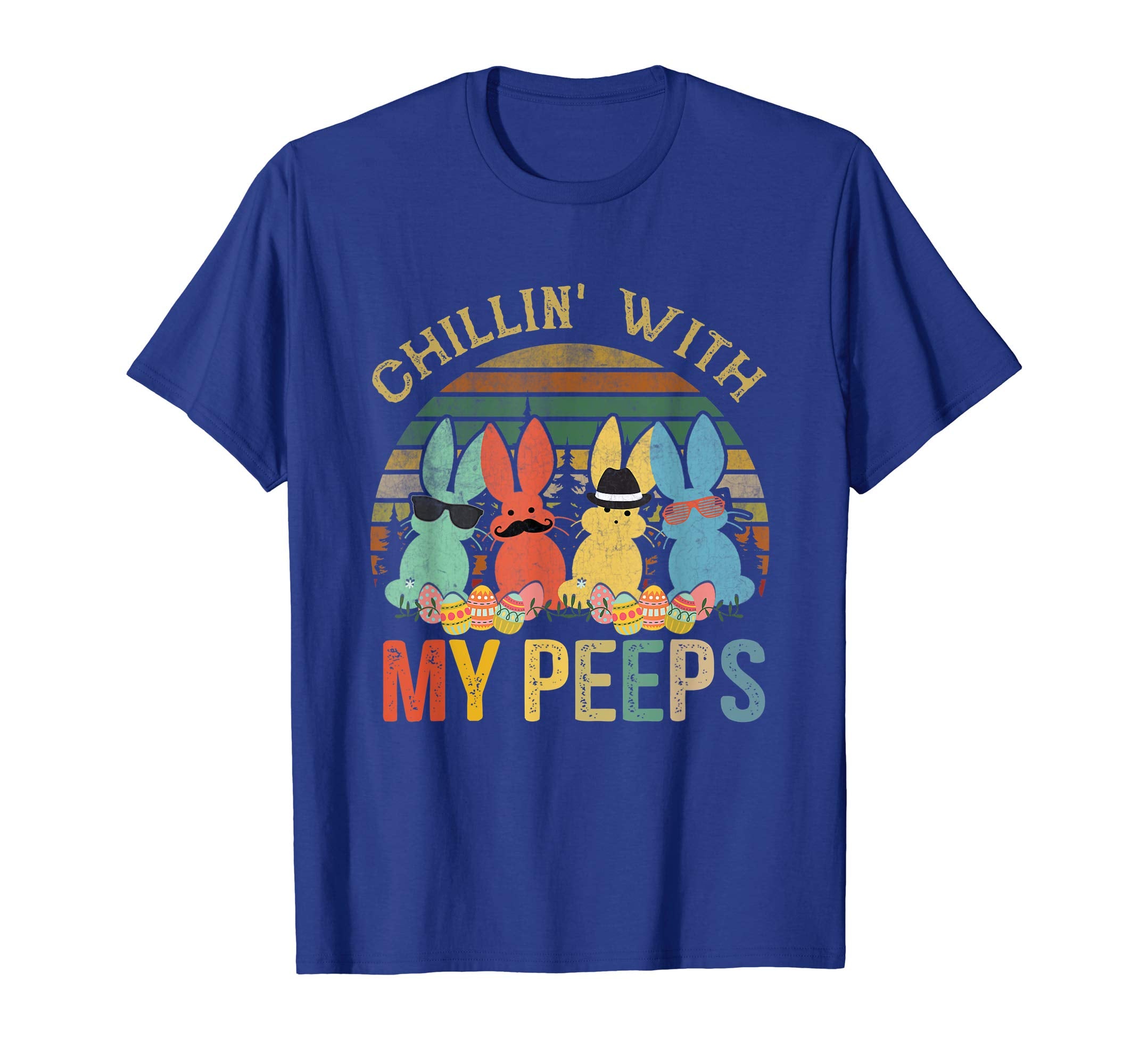 Chillin' With My Peeps Funny Vintage easter T Shirt