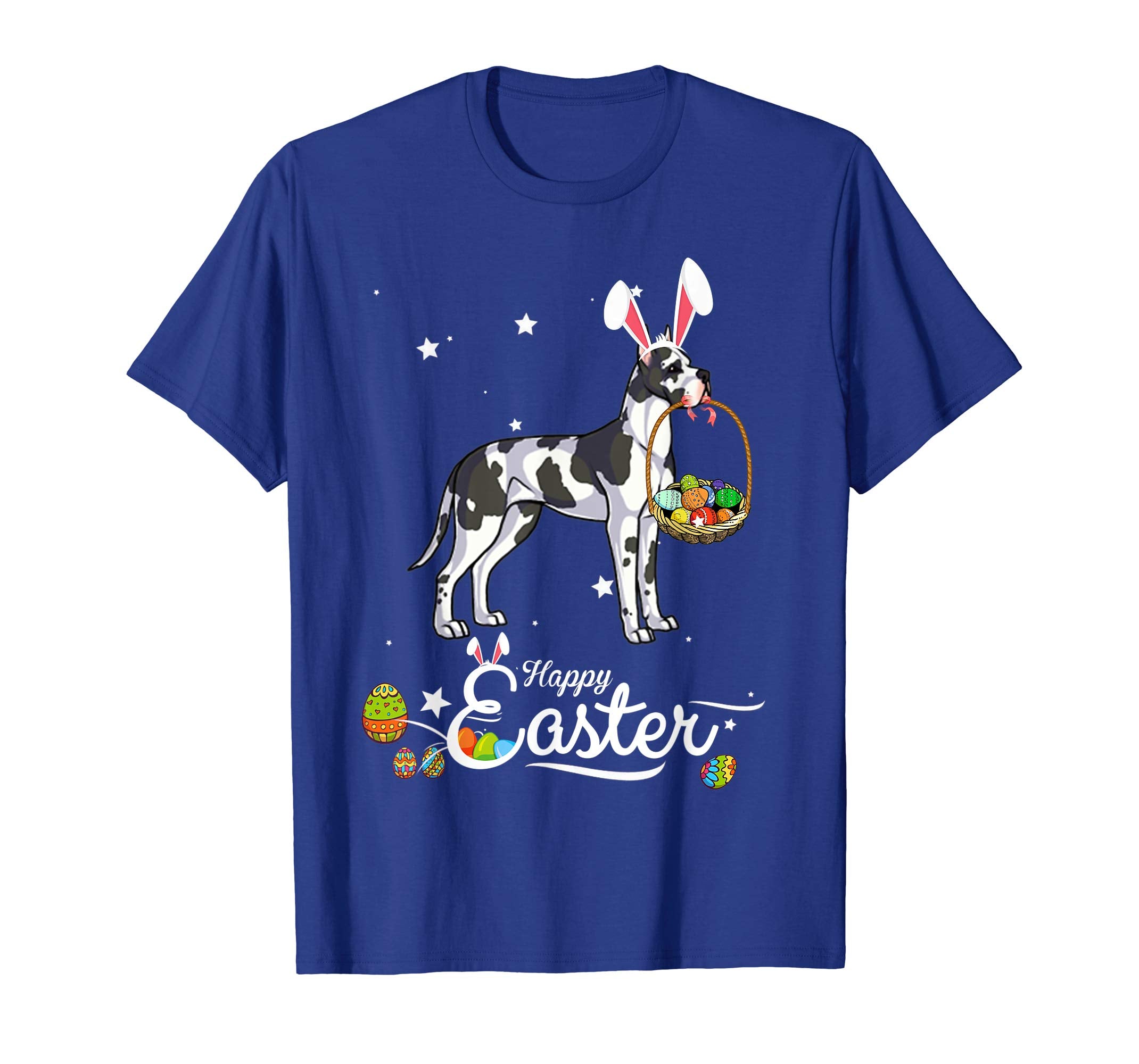 Great Dane Dog With Bunny Hat Easter Costume T Shirt