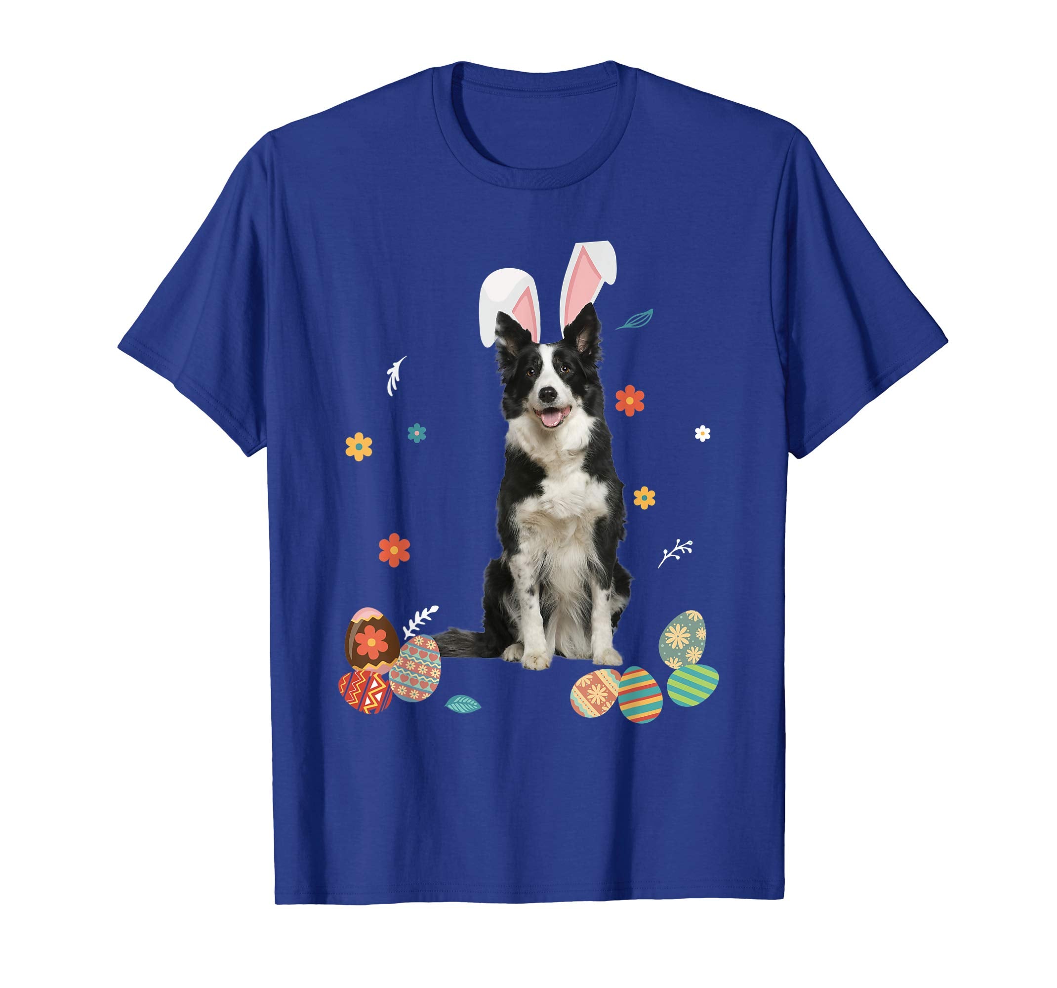 Border Collie Bunny Rabbit Happy Easter Day T-Shirt