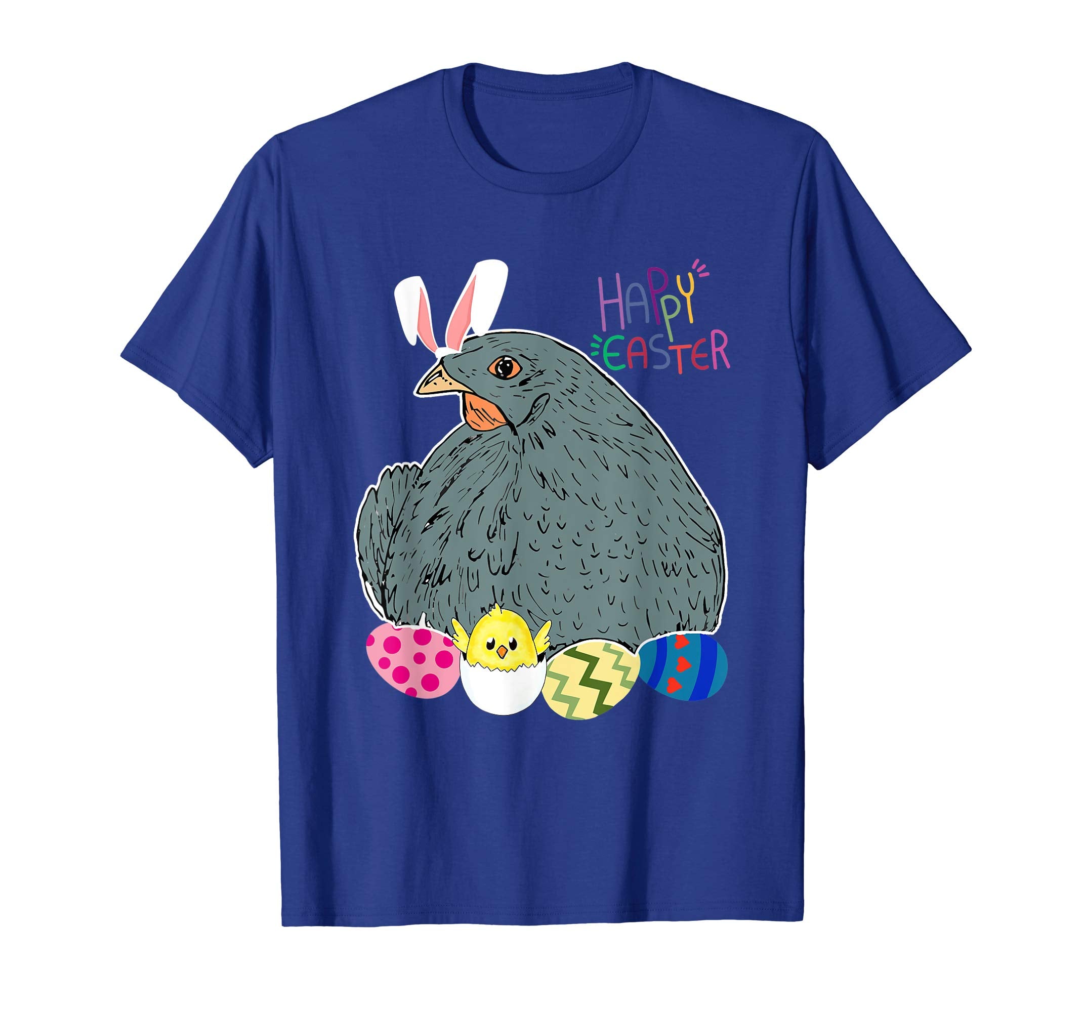 Happy Easter Shirt Chicken Bunny Easter Colorful Egg
