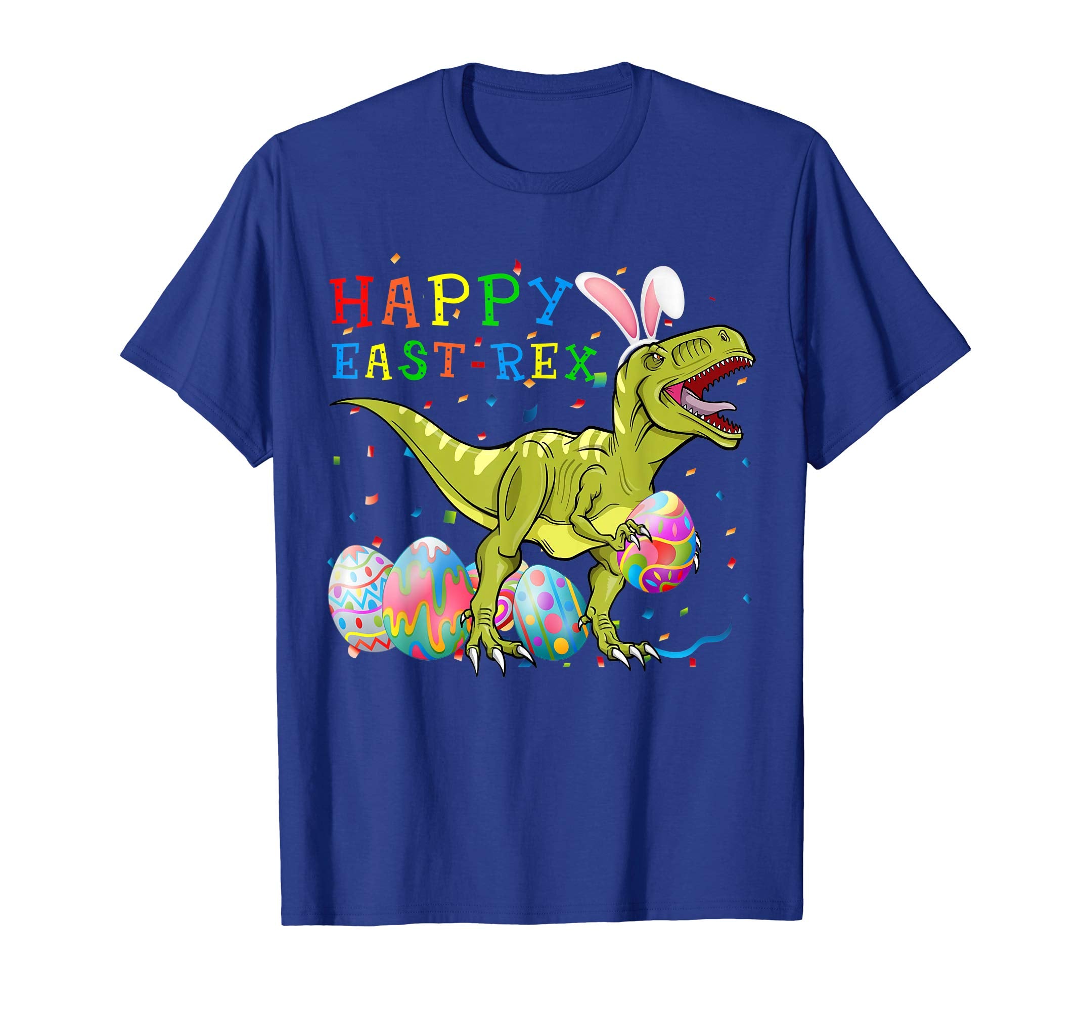 Happy East-rex T Rex Dinosaur Easter Bunny Egg Shirt Kids