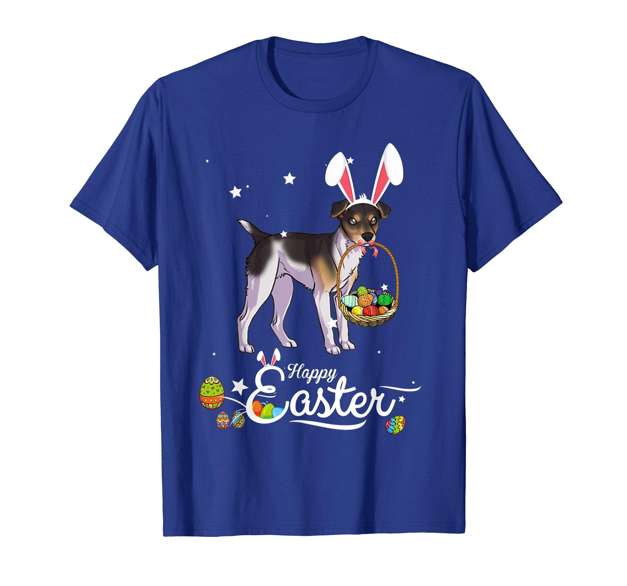 Rat Terrier Dog With Bunny Hat Easter Costume T Shirt