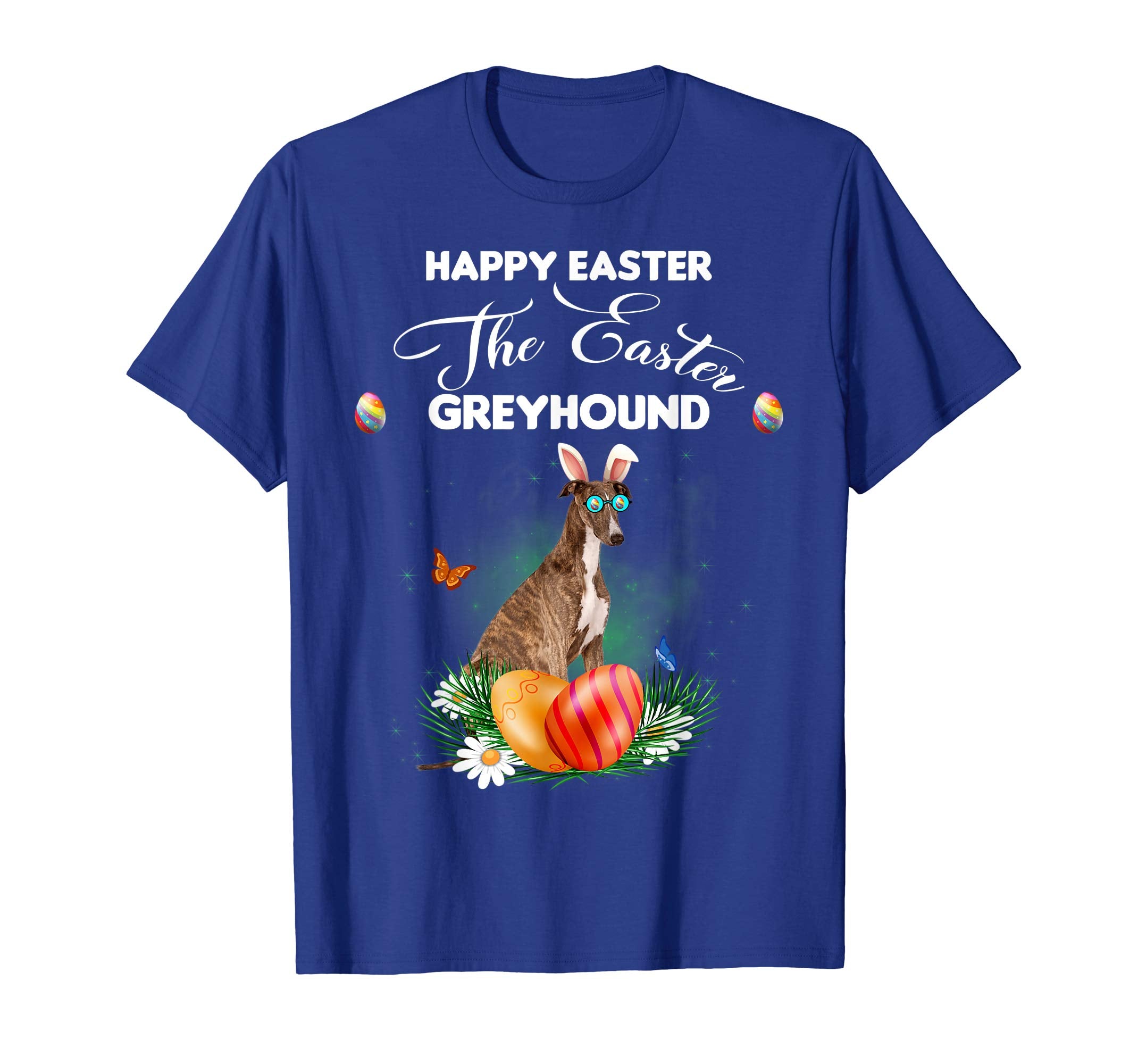 Greyhound Dog Sunglass Bunny Happy Easter Day Tshirt