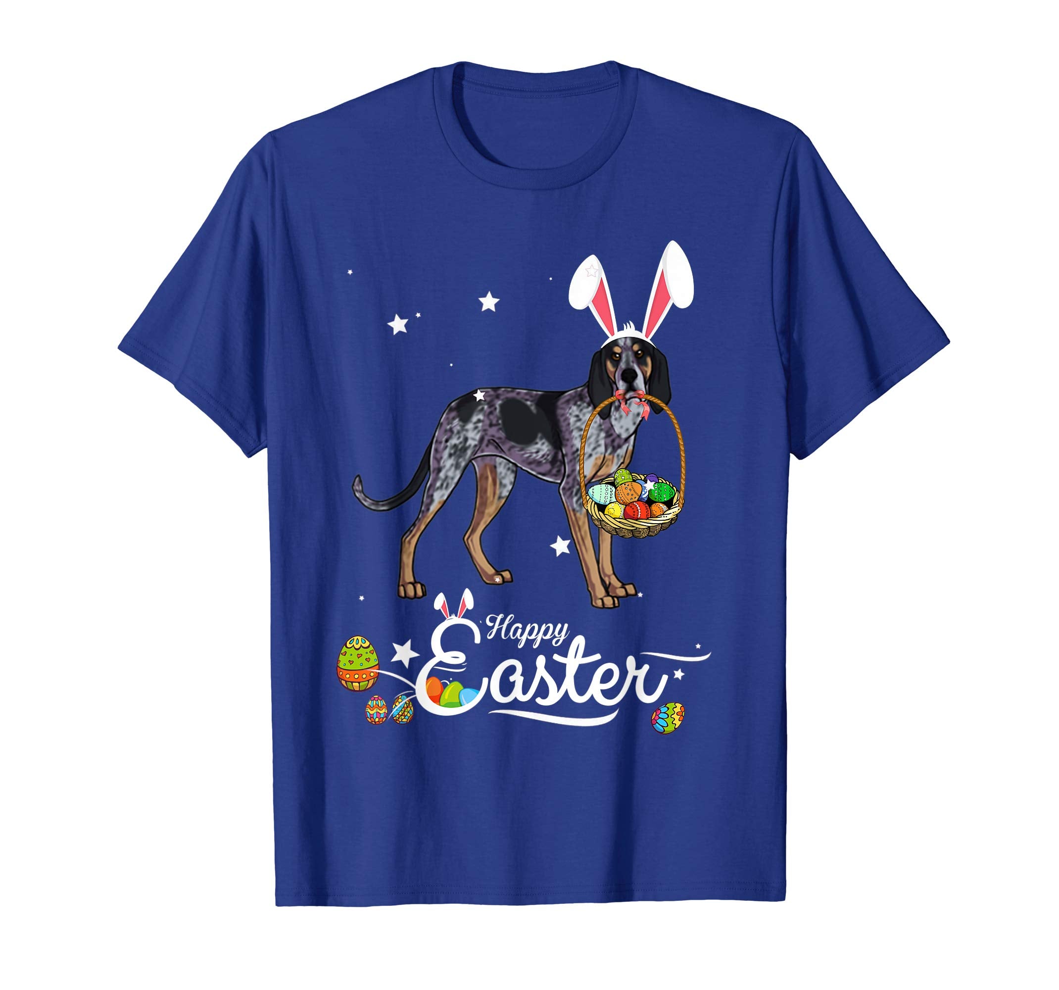 Bluetick Coonhound Dog With Bunny Hat Easter Costume T Shirt