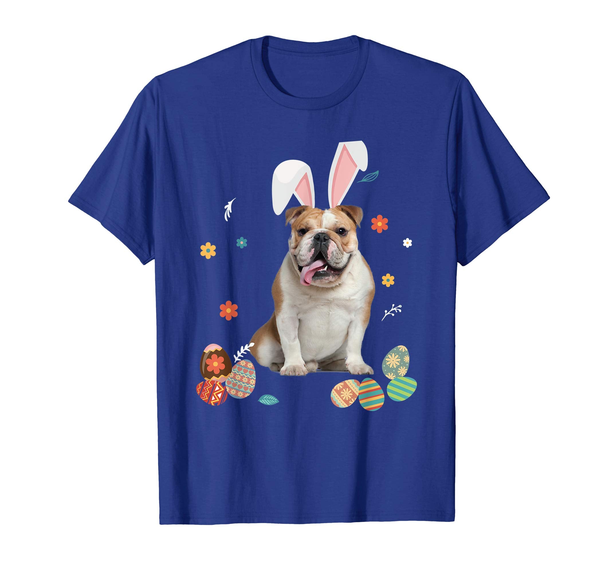 Bulldog Bunny Rabbit Happy Easter Day T-Shirt