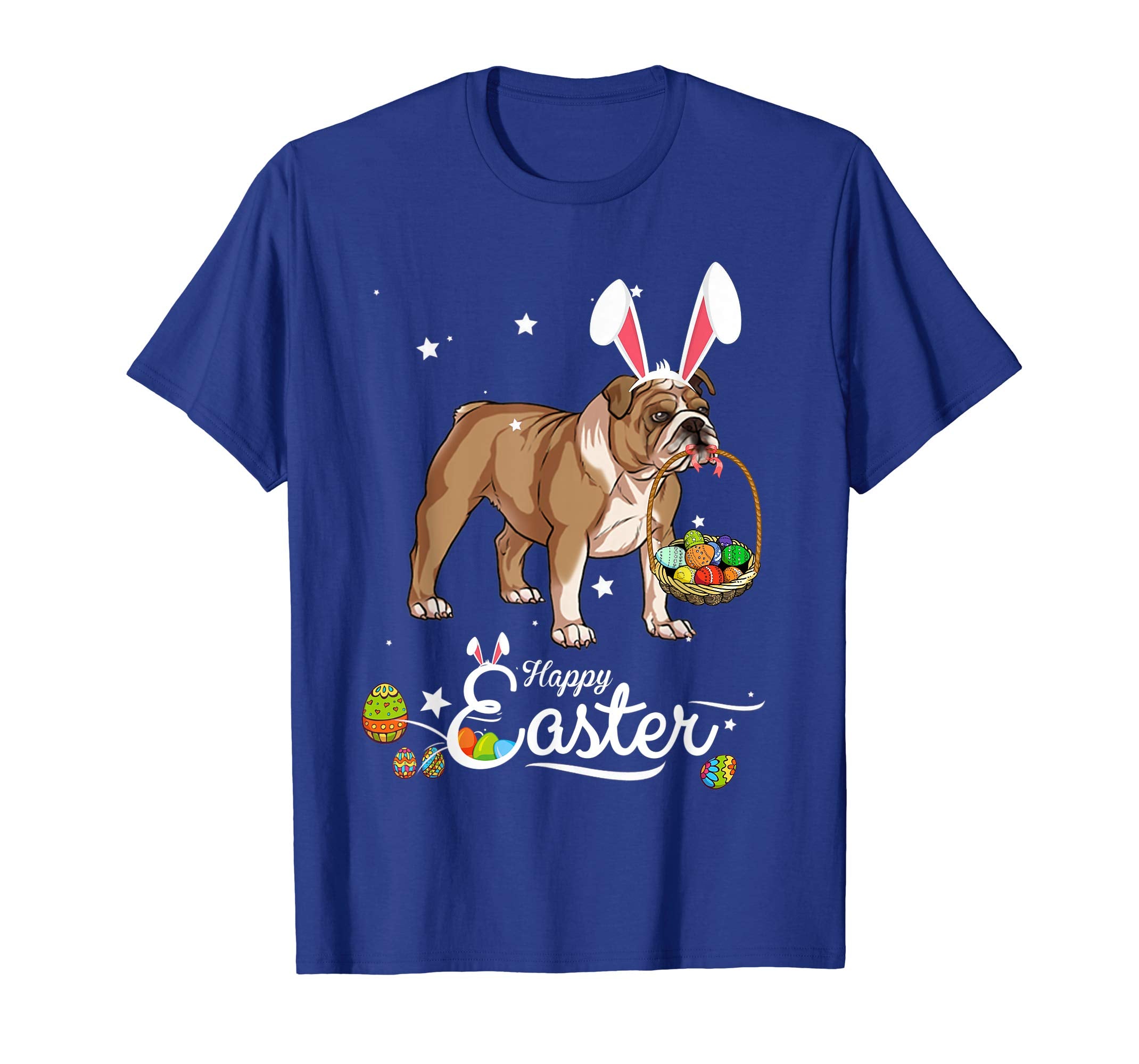 English Bulldog Dog With Bunny Hat Easter Costume T Shirt