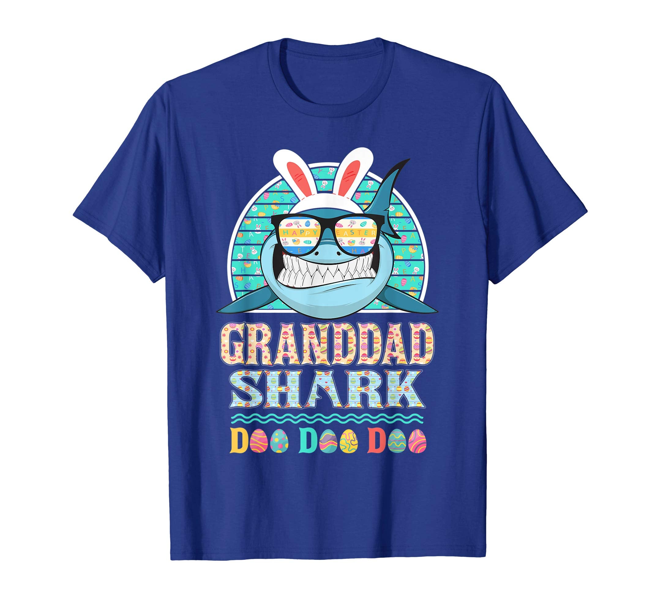 Funny Granddad Shark Happy Easter Day Gift Family Shirt