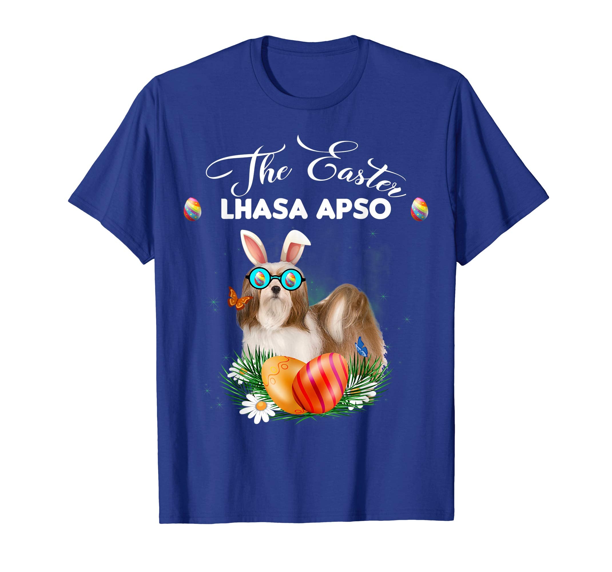 Lhasa Apso Bunny Easter Day Dog Gifts T-Shirt