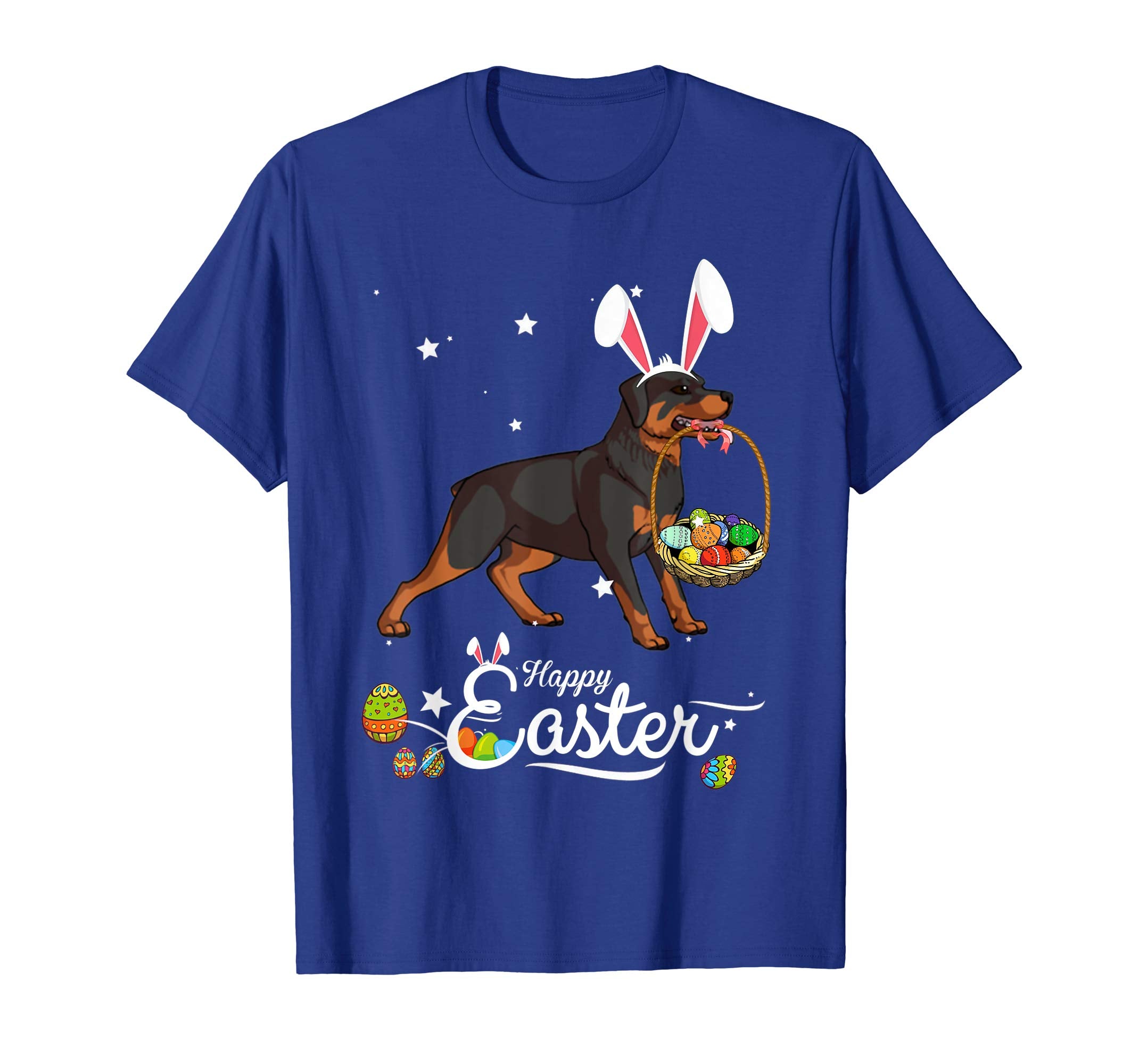 Rottweiler Dog With Bunny Hat Easter Costume T Shirt
