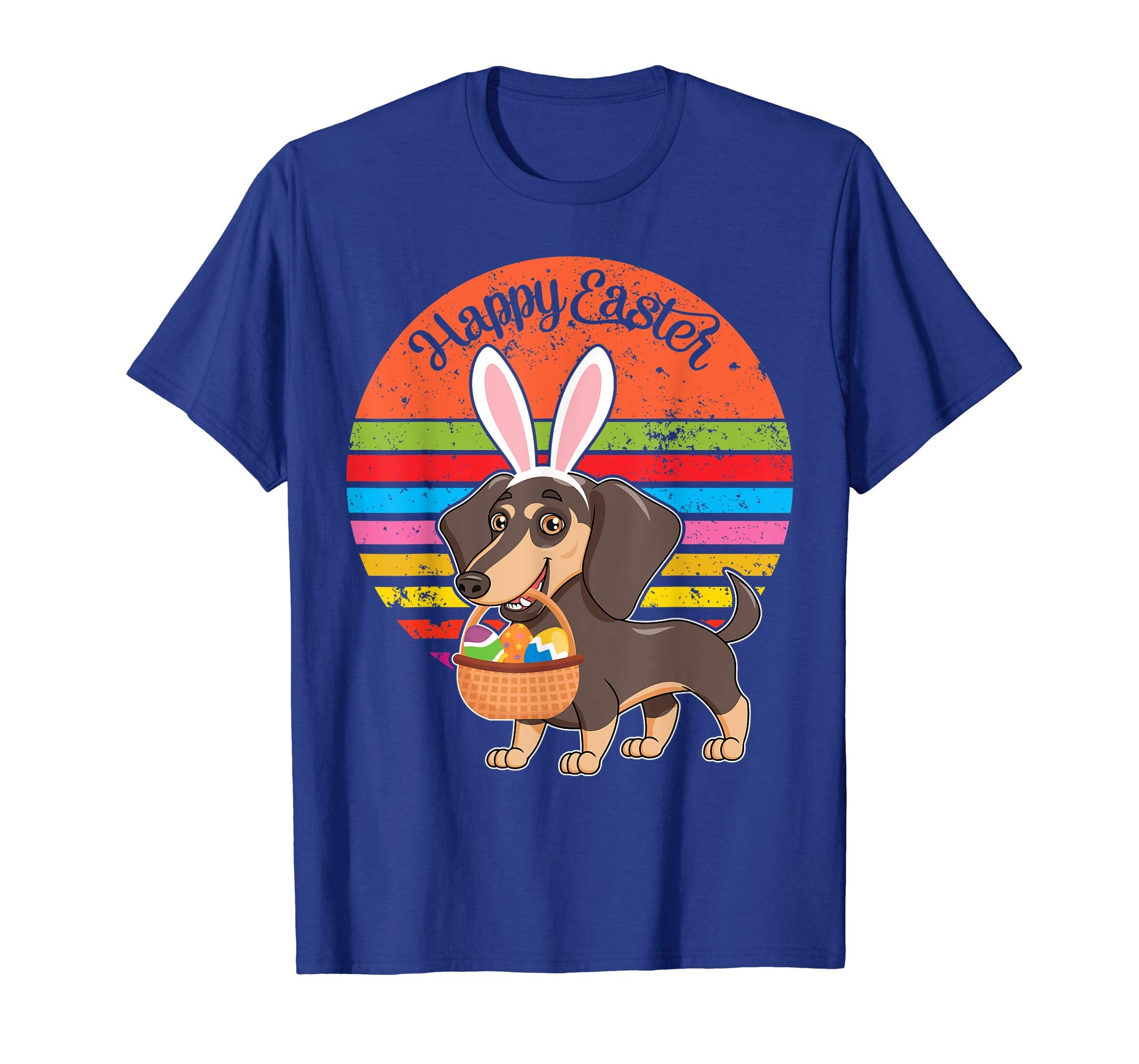 Dachshund Bunny Dog Easter Eggs Happy Easter Vintage Shirt