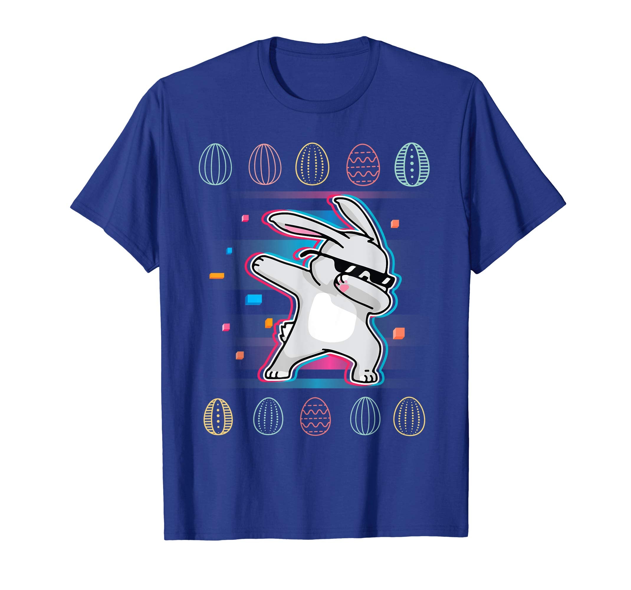Neon Vintage Rabbit Bunny Dabbing Around Easter Eggs Shirt
