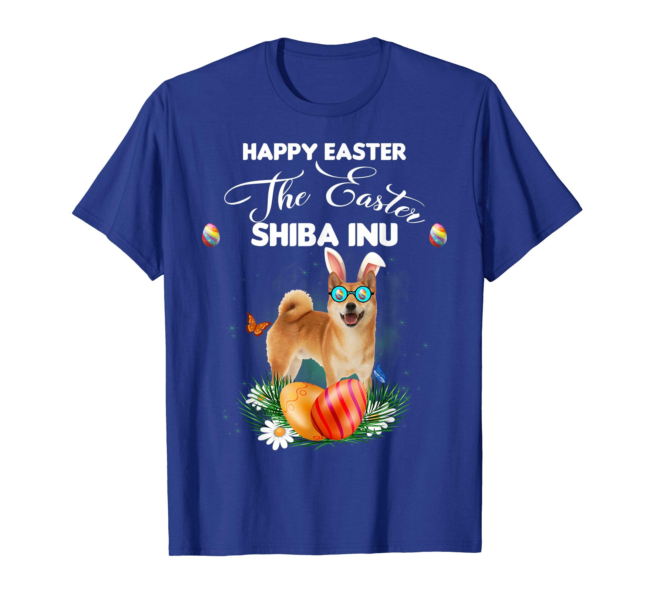 Shiba Inu Dog Sunglass Bunny Happy Easter Day Tshirt