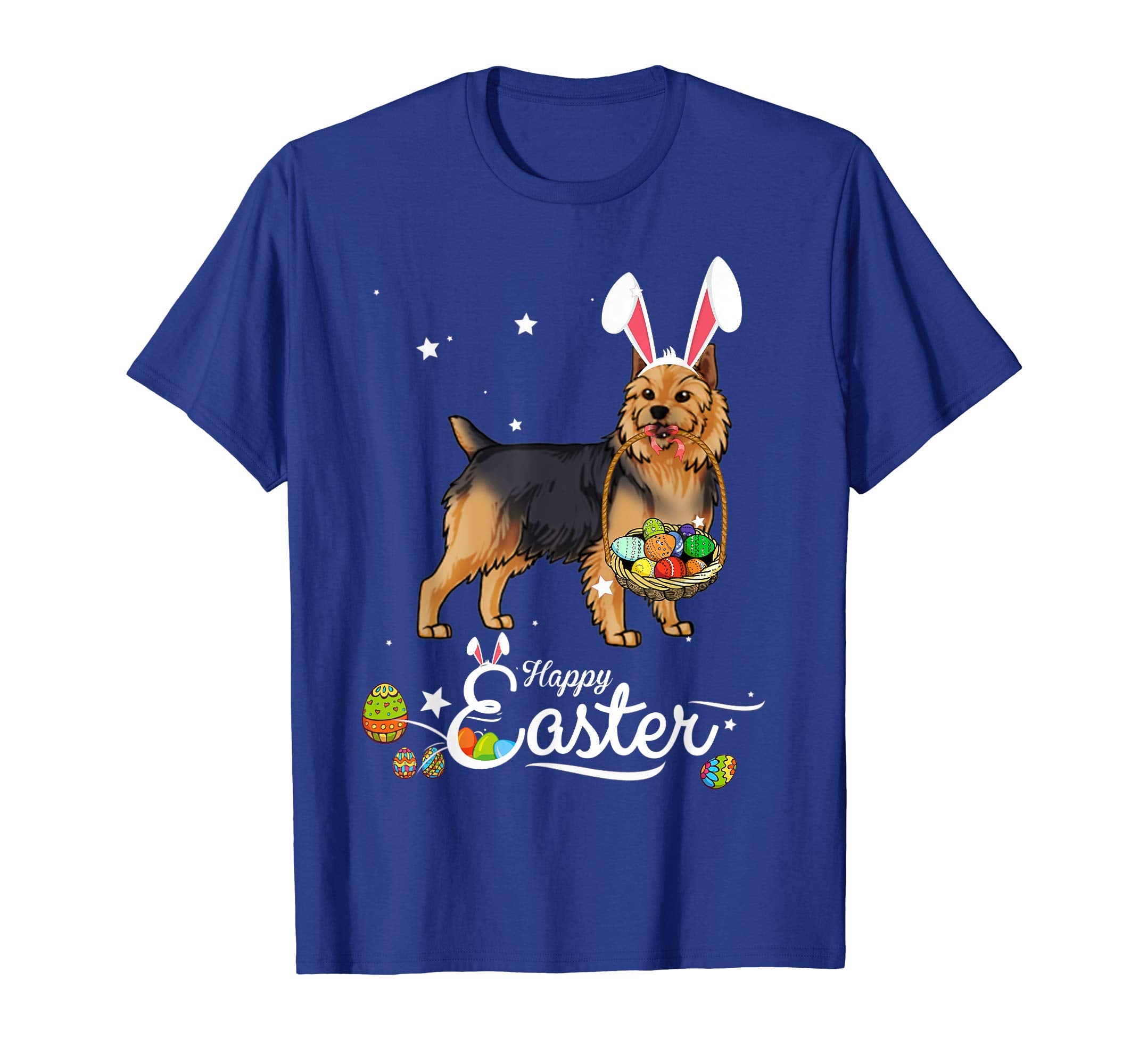 Australian Terrier Dog With Bunny Hat Easter Costume T Shirt