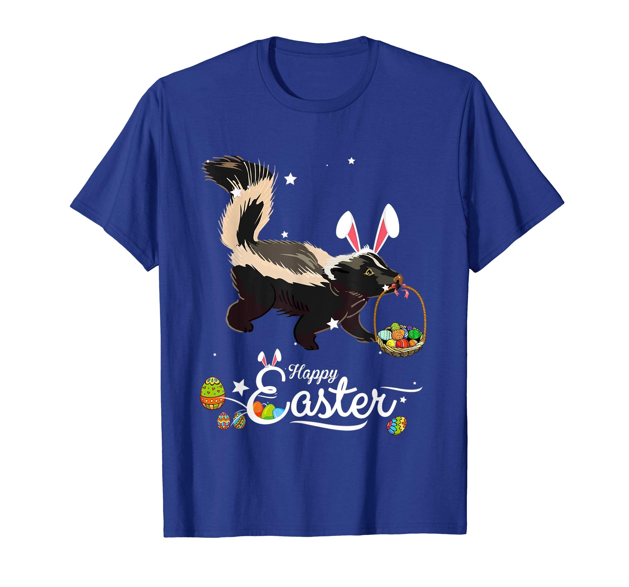 Cute Easter Skunk with Bunny Ears and Eggs T Shirt