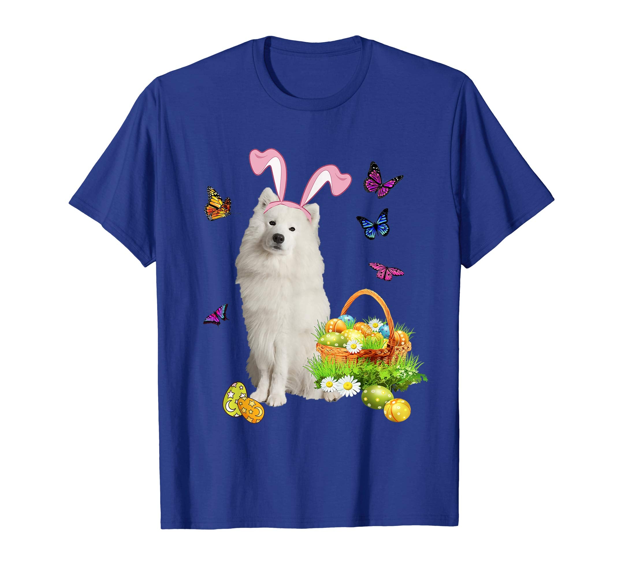 Samoyed Bunny Hat Rabbit Easter Eggs T-Shirt