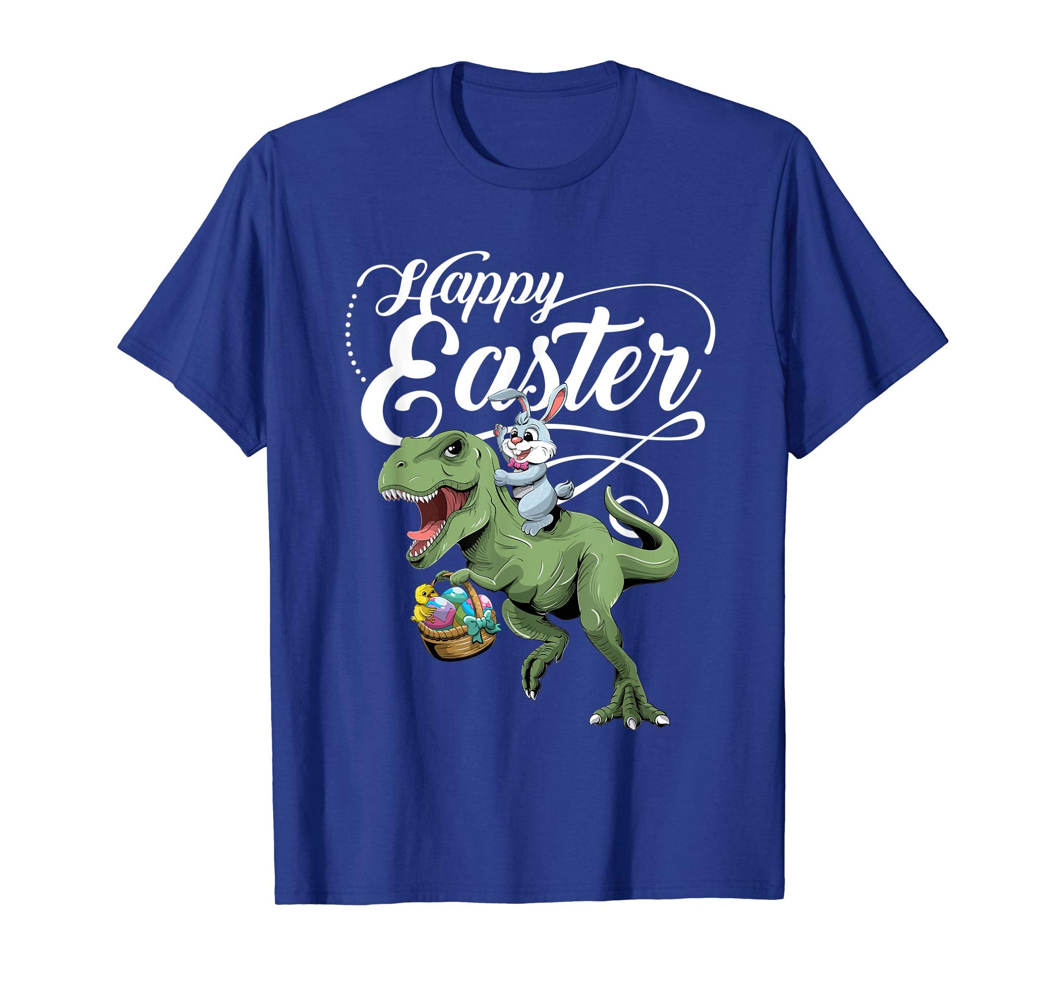 Easter T Shirt for Kids with Cool Bunny and T-rex Egg Hunt