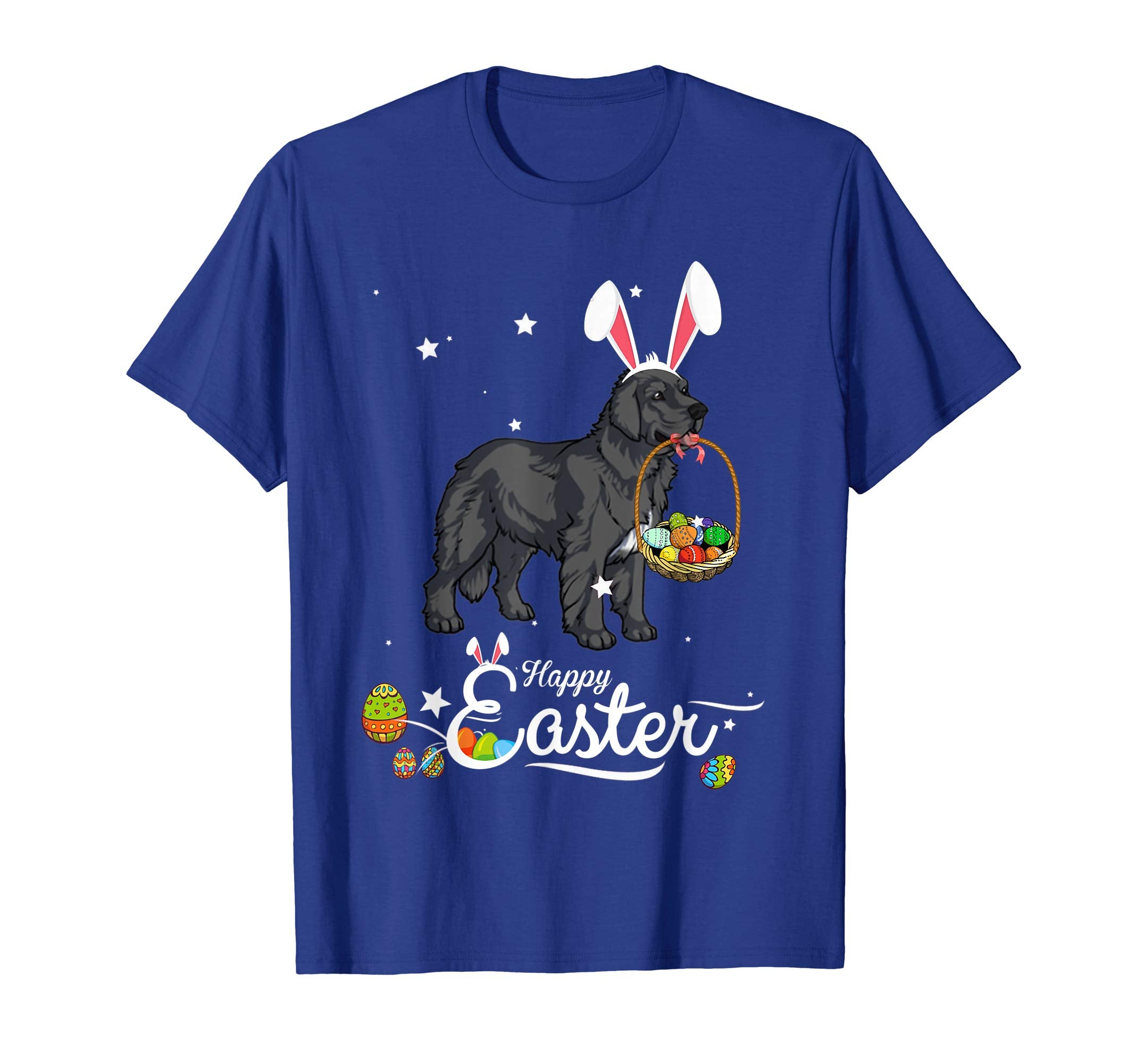 Newfoundland Dog With Bunny Hat Easter Costume T Shirt