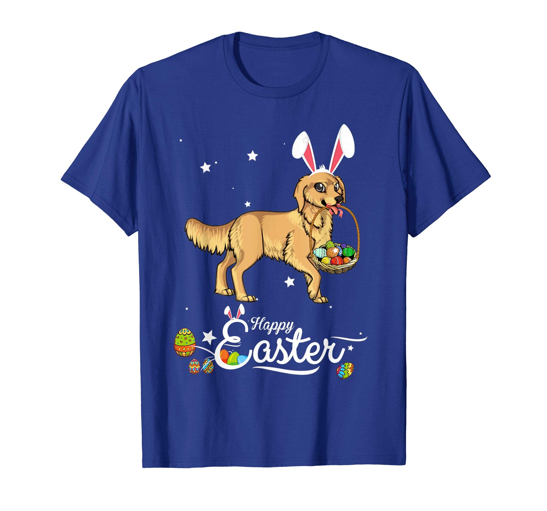 Golden Retriever Dog With Bunny Hat Easter Costume T Shirt