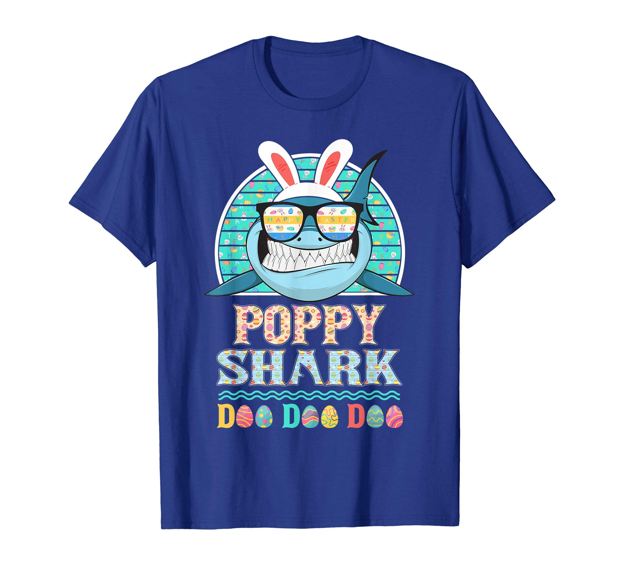 Funny Poppy Shark Happy Easter Day Gift Family Shirt