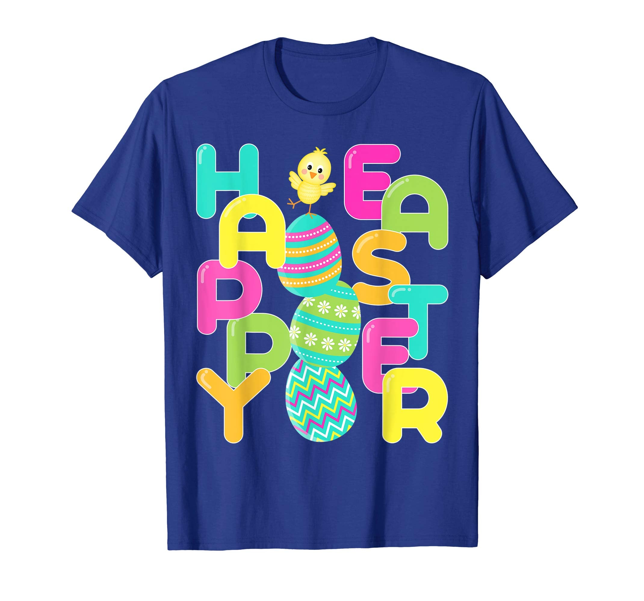 Happy Easter Shirt Colorful Eggs &amp; Chick Easter Gift