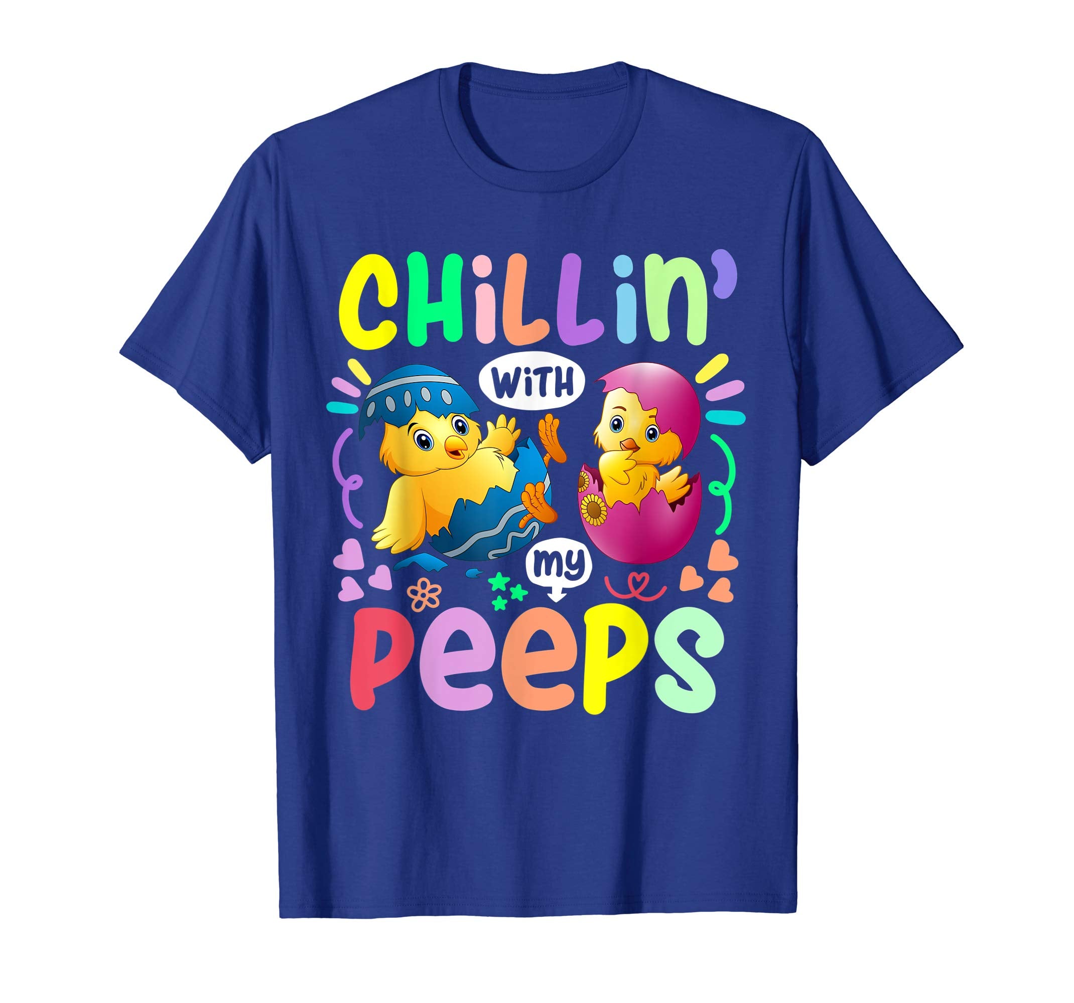 Chillin With My Peeps Happy Easter Kids Boys Girls T Shirt
