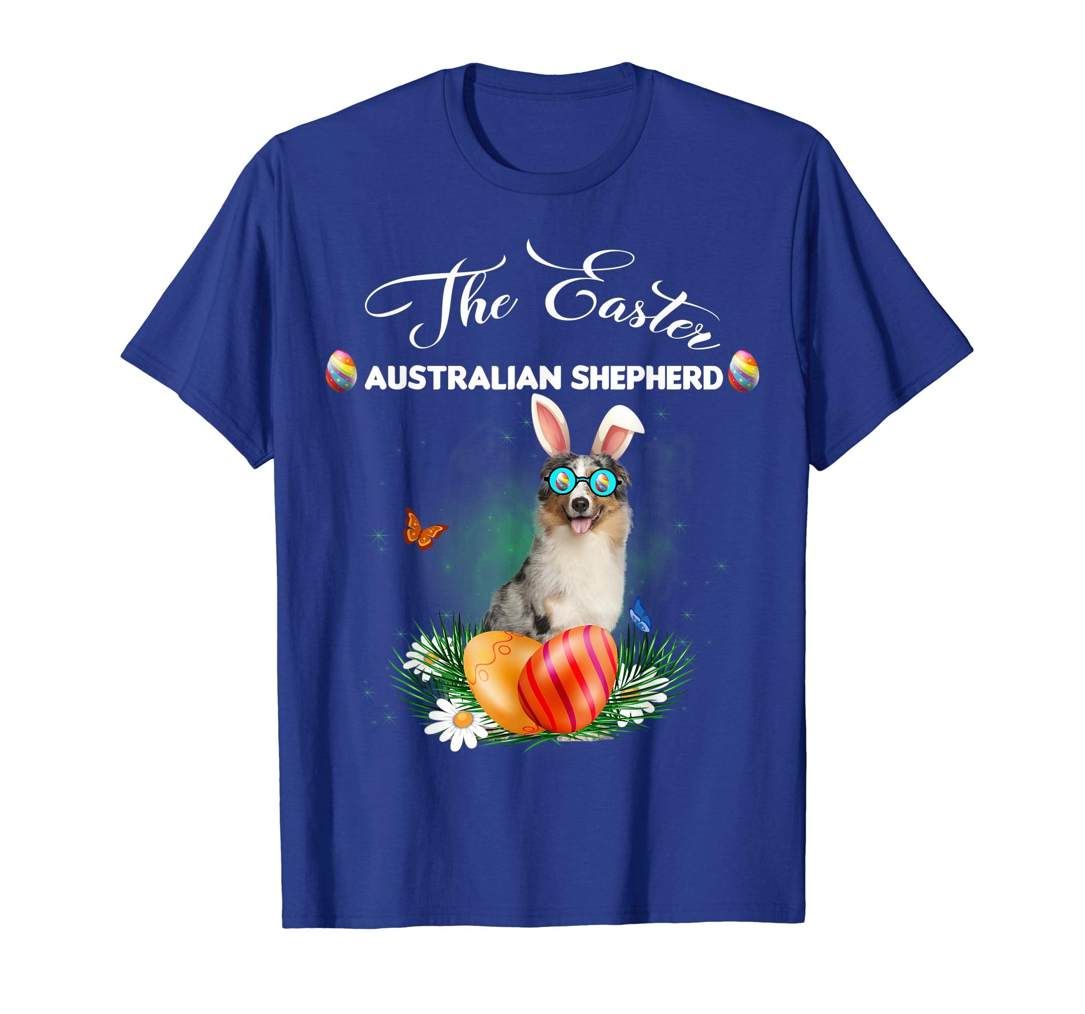 Australian Shepherd Bunny Easter Day Dog Gifts T-Shirt