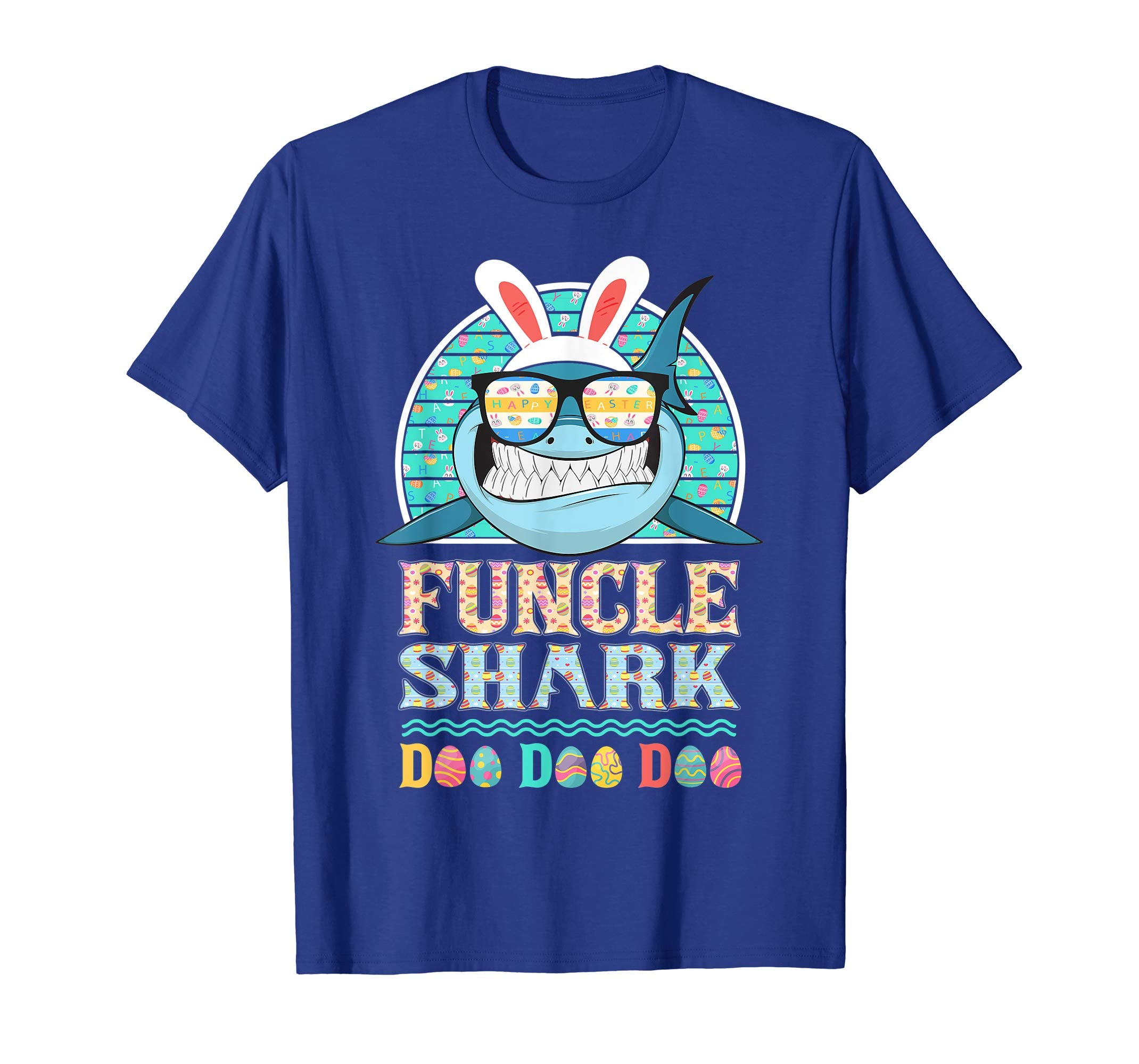 Funny Funcle Shark Happy Easter Day Gift Family Shirt