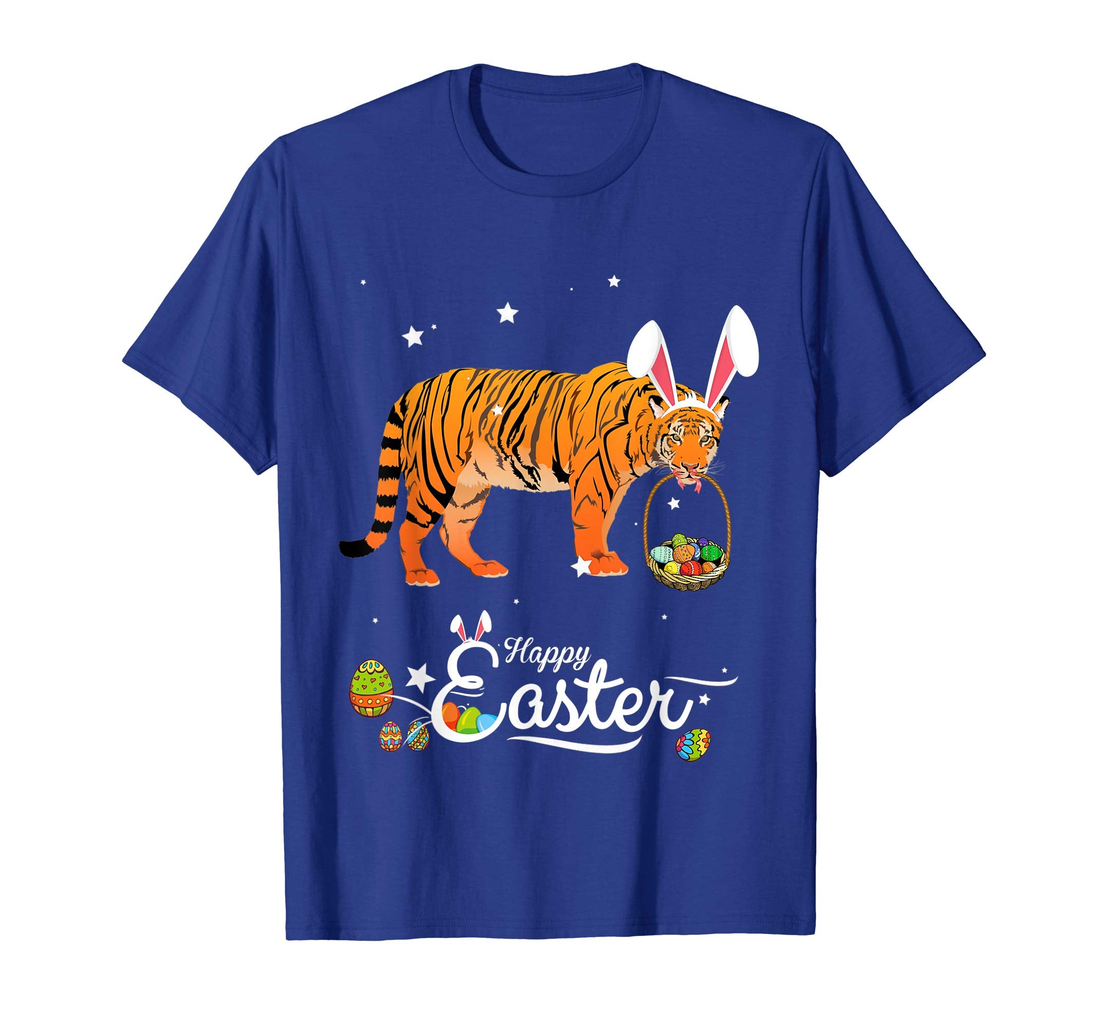 Cute Easter Tiger with Bunny Ears and Eggs T Shirt