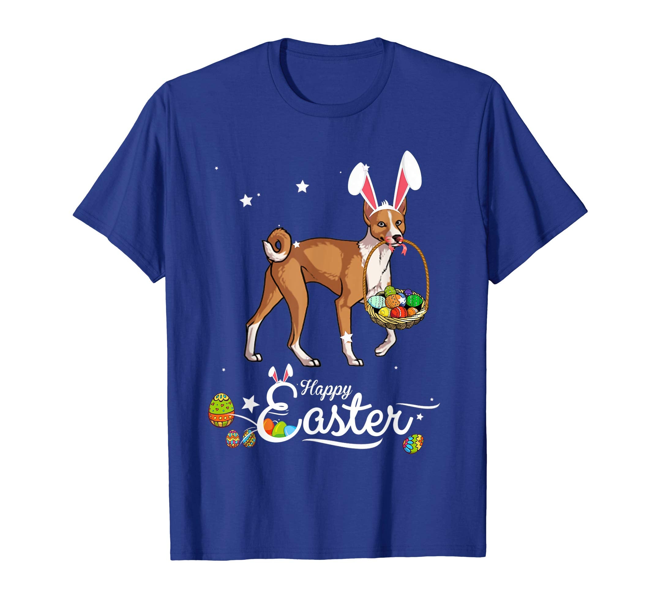 Basenji Dog With Bunny Hat Easter Costume T Shirt