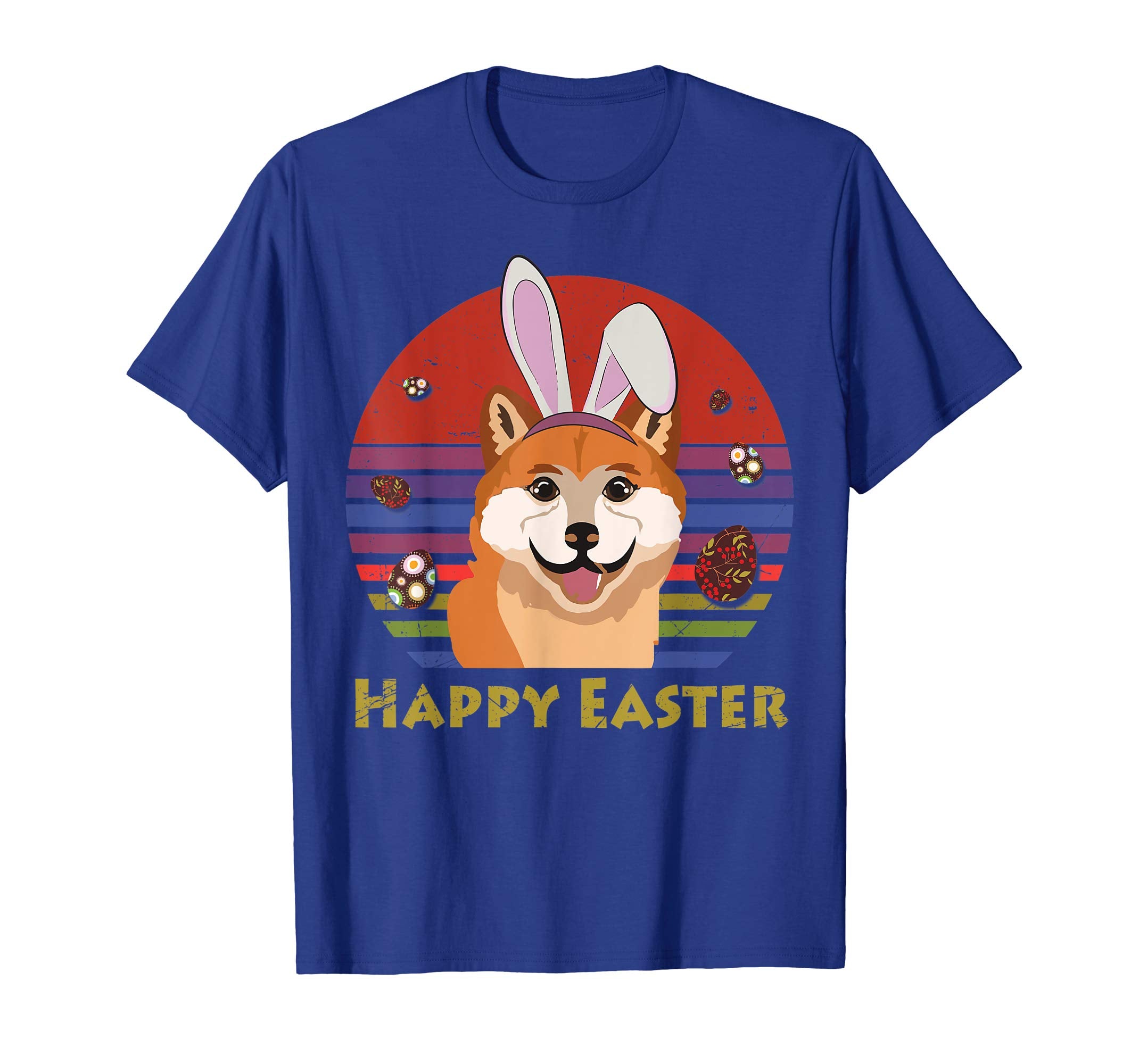 Shiba Inu With Bunny Headband Happy Easter Tshirt Gifts