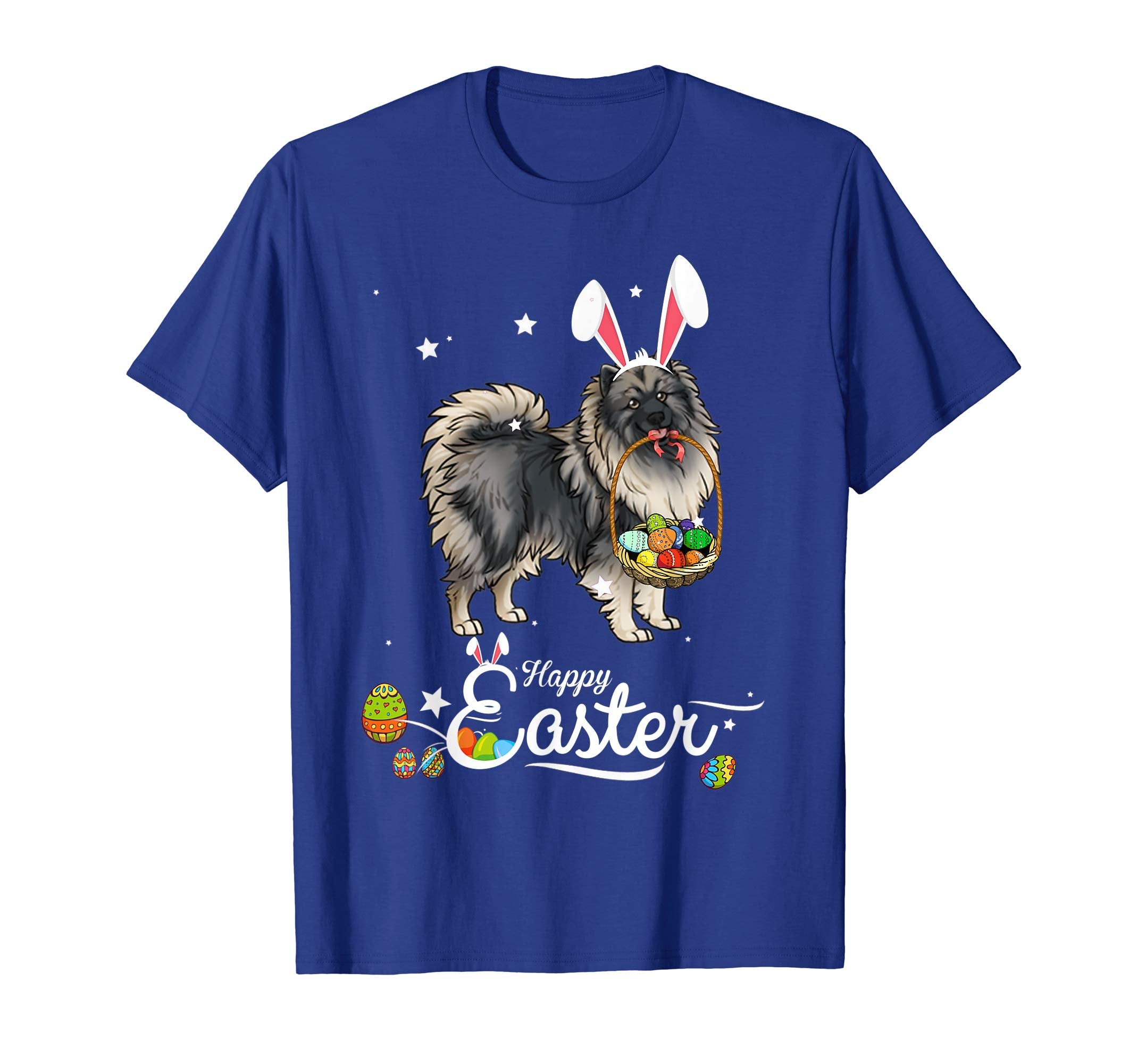 Keeshond Dog With Bunny Hat Easter Costume T Shirt
