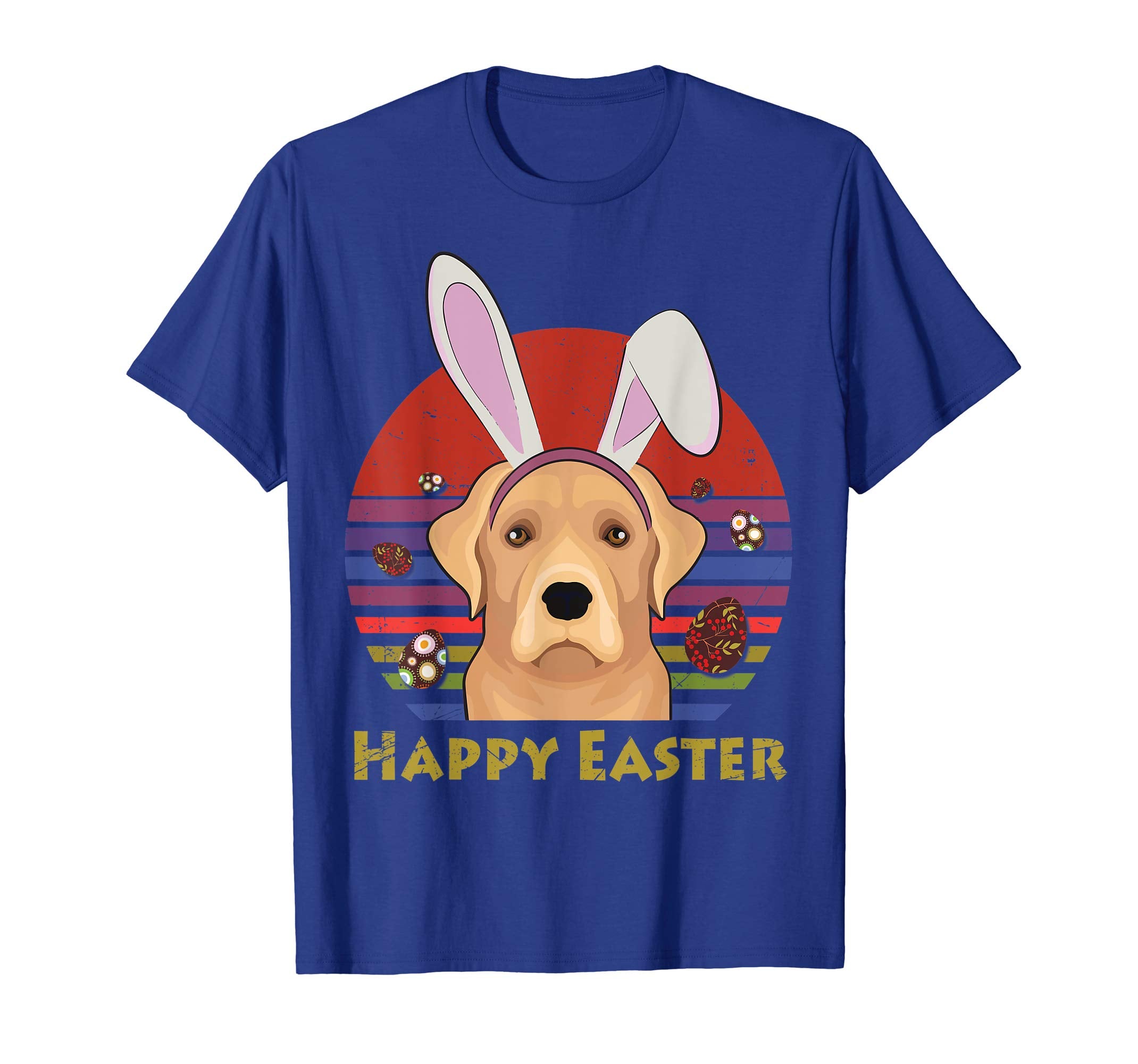 Labrador Retriever With Bunny Headband Happy Easter Tshirt