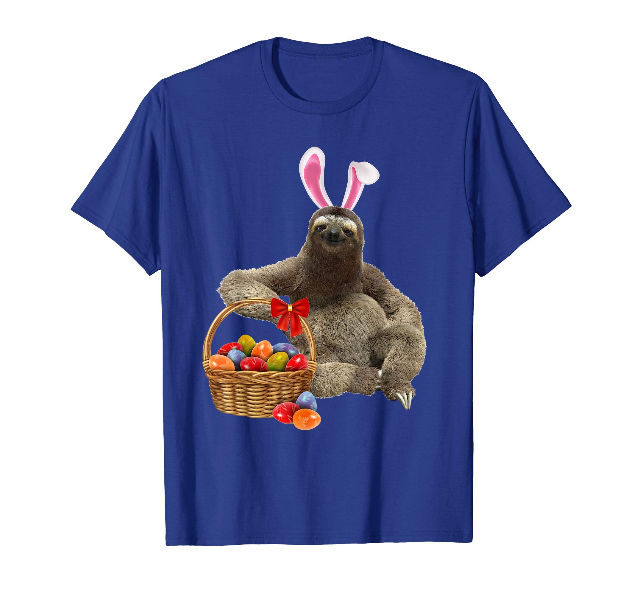 Easter Sloth Shirt Funny Sloth With Bunny Ears and Eggs