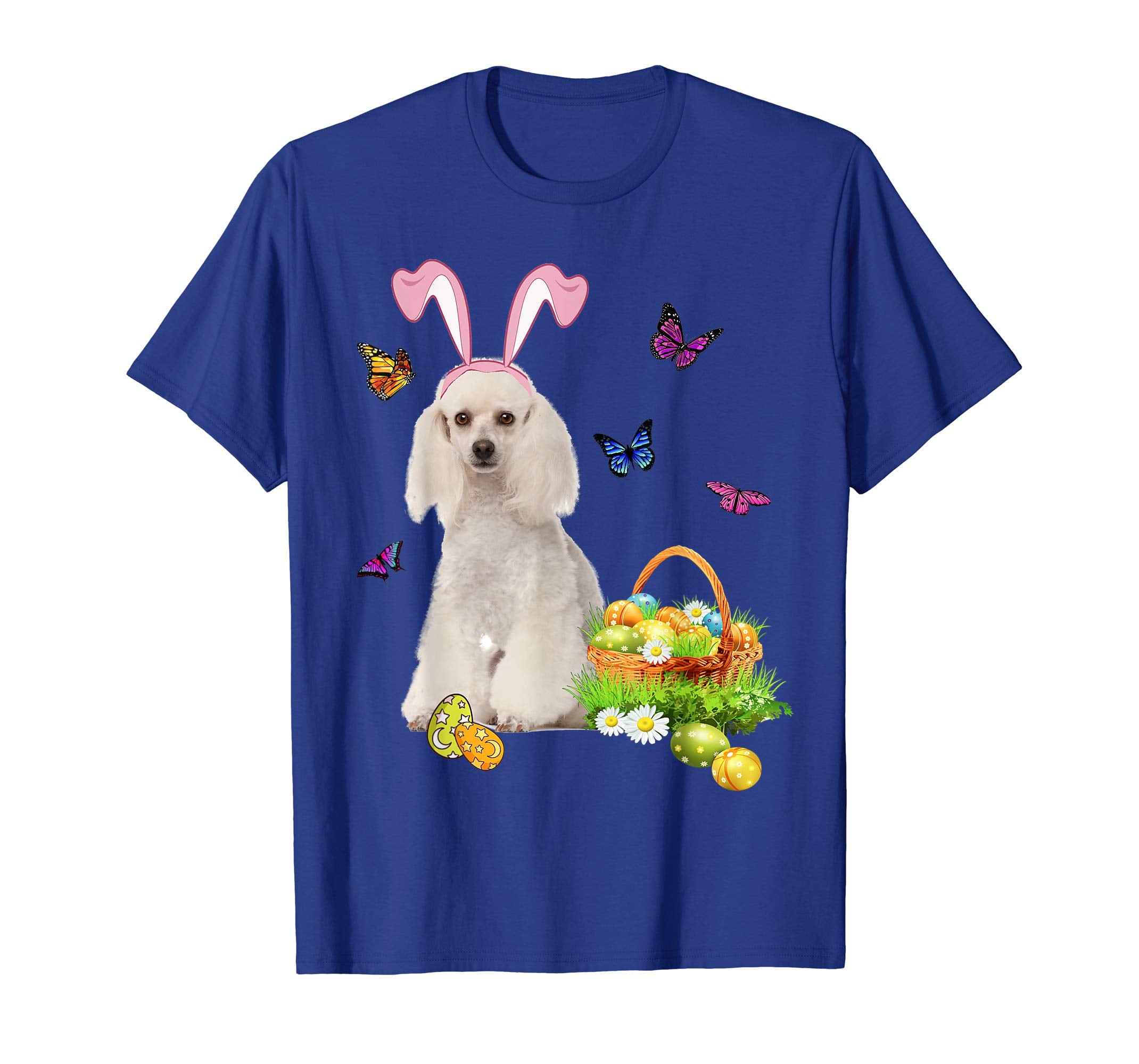 Poodle Bunny Hat Rabbit Easter Eggs T-Shirt