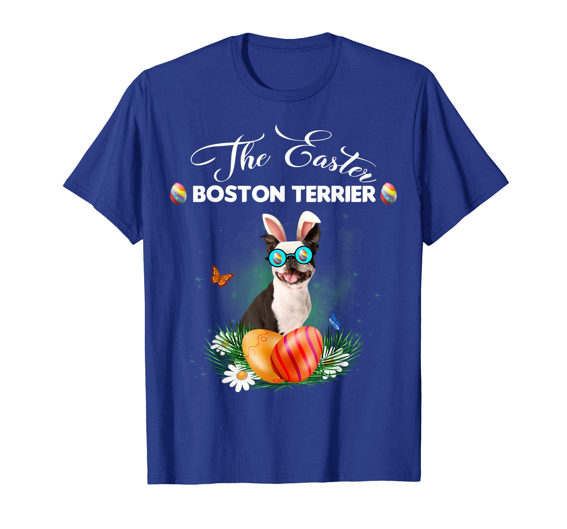 Boston Terrier Bunny Easter Day Dog Gifts T-Shirt