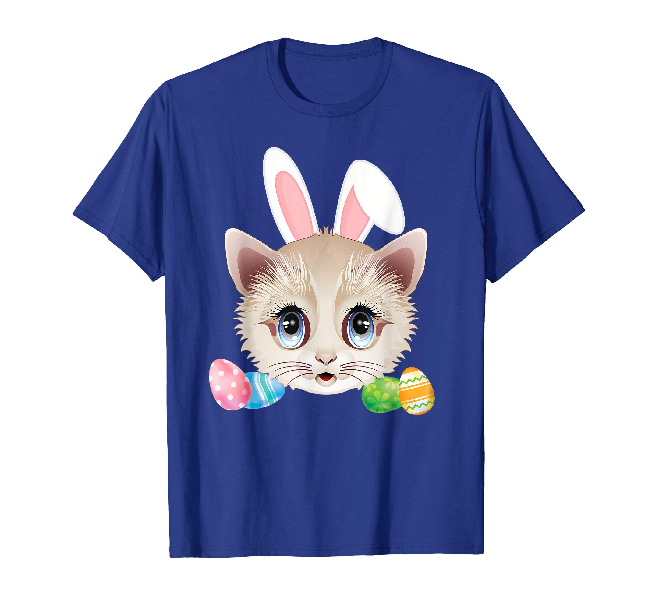 Cute Bunny Cat Face Easter Day Kitten Lovers T-Shirt Egg