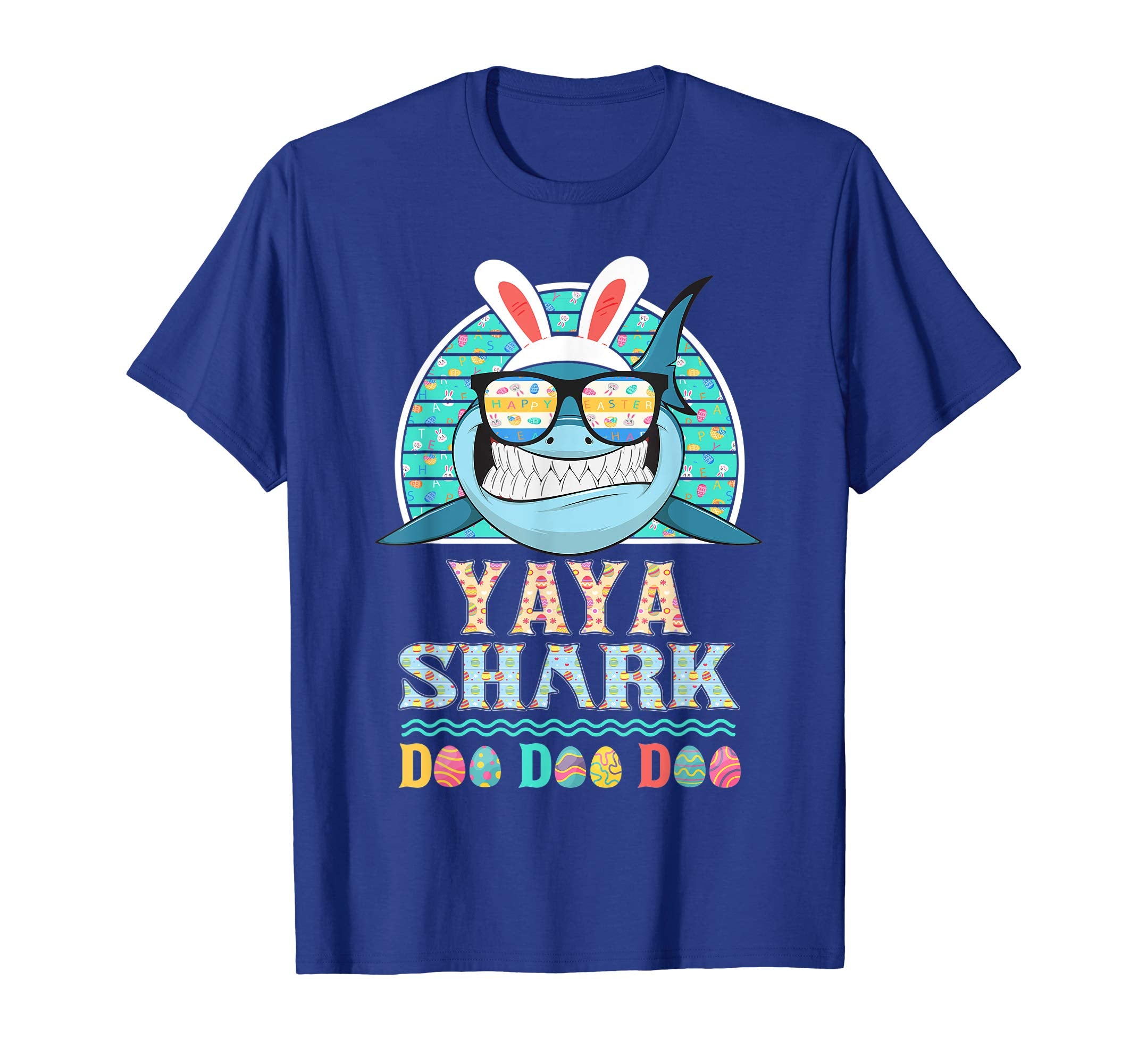 Funny Yaya Shark Happy Easter Day Gift Family Shirt