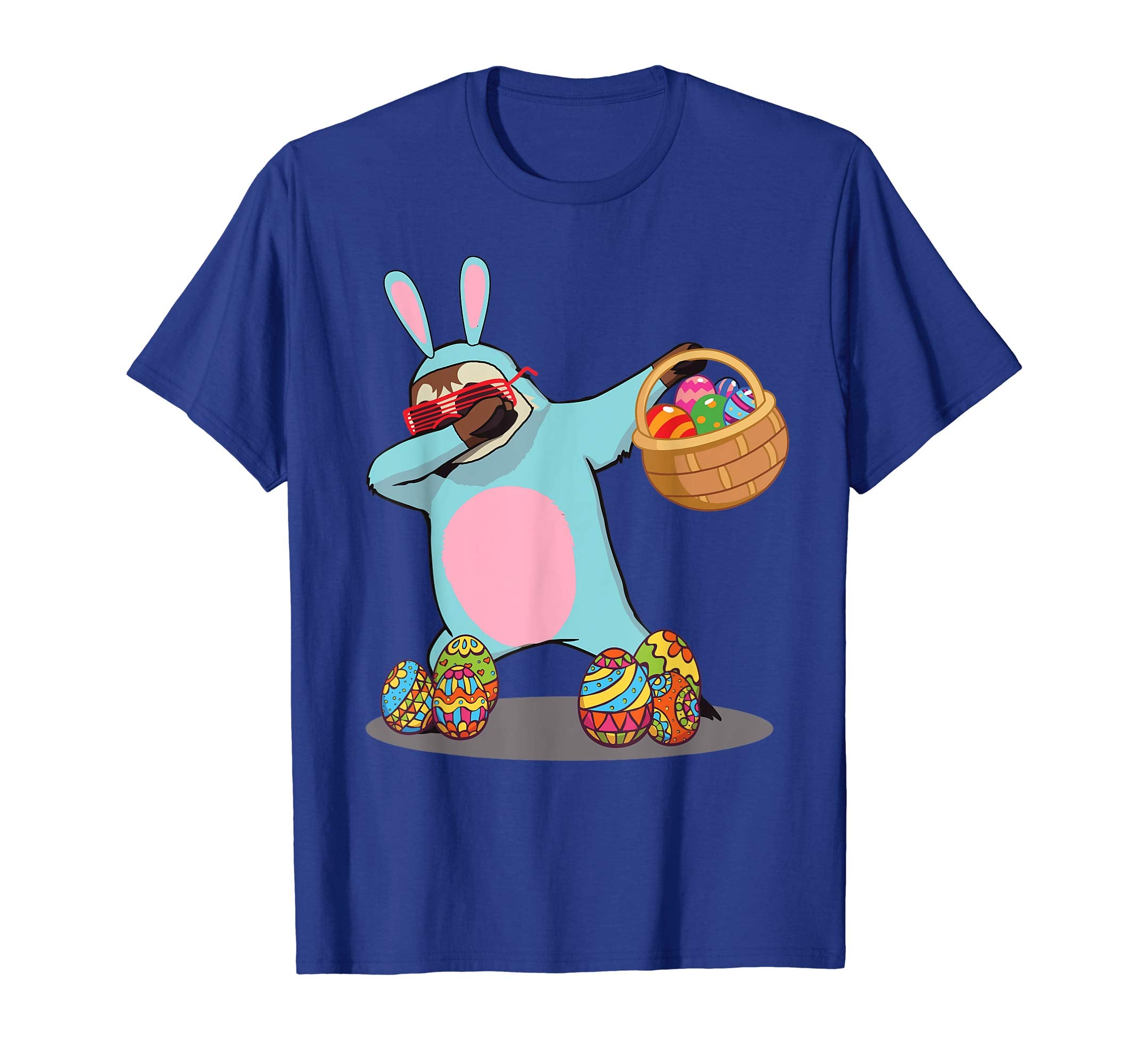 Cute Dabbing Sloth Easter Bunny Egg Basket T-Shirt Gifts