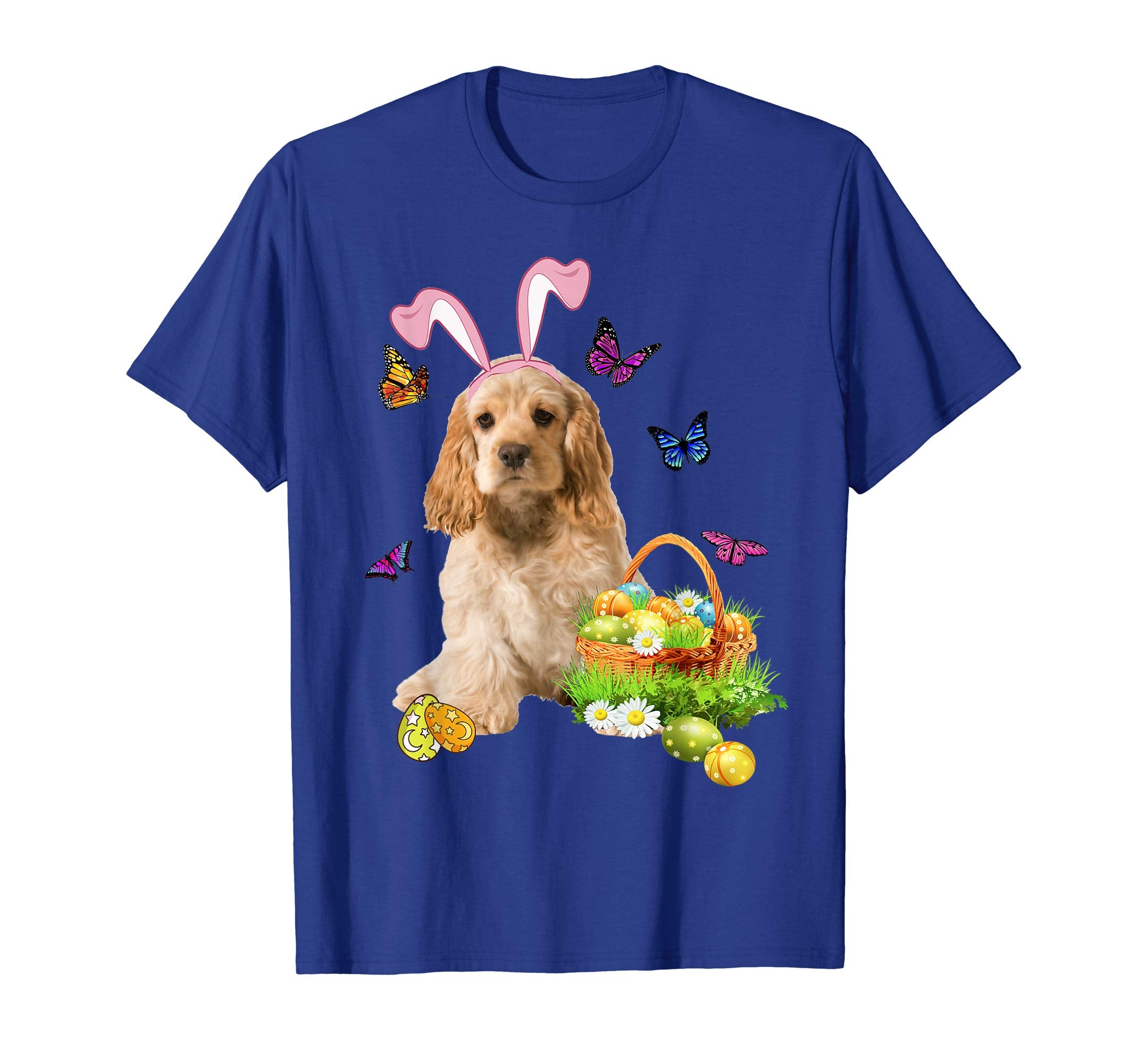 Cocker Spaniel Bunny Hat Rabbit Easter Eggs T-Shirt