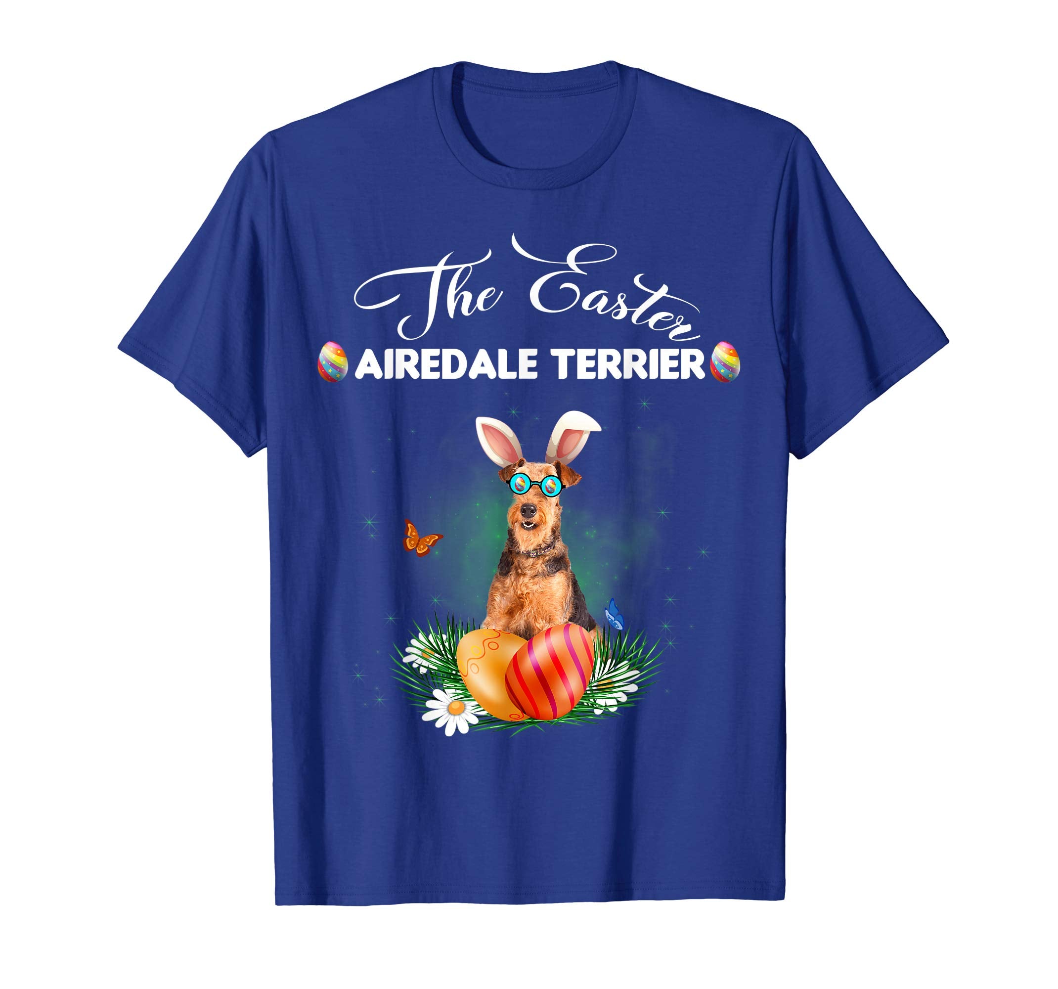 Airedale Terrier Bunny Easter Day Dog Gifts T-Shirt