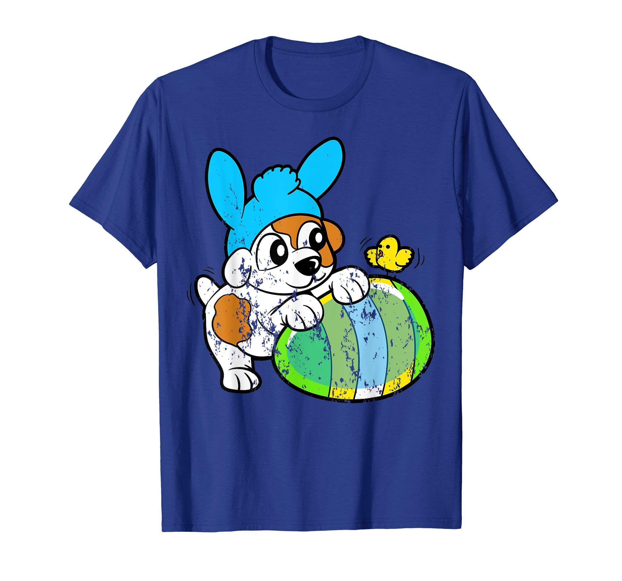 Retro Vintage Grunge Funny Easter Bunny Egg Bird Dog T-Shirt