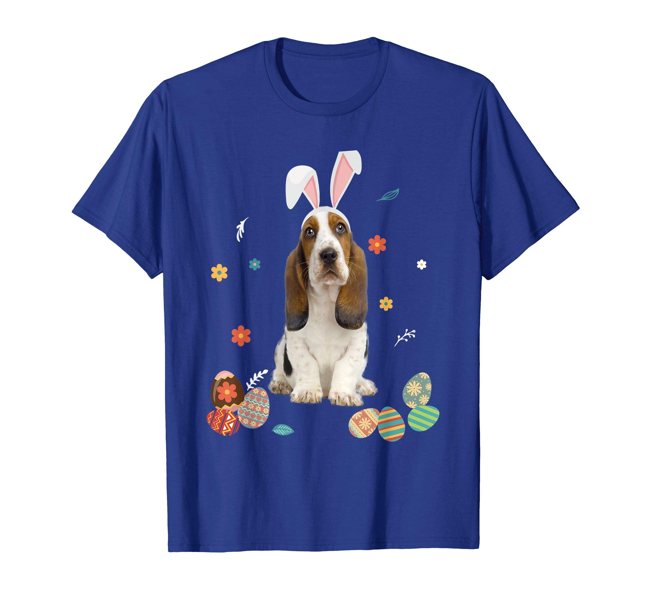 Basset Hound Bunny Rabbit Happy Easter Day T-Shirt