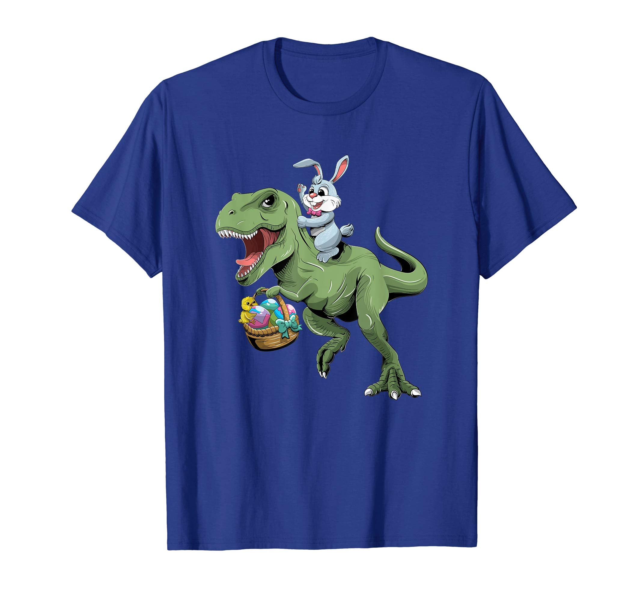 Easter T Shirt for Kids with Cool Bunny and T-rex Egg Hunt
