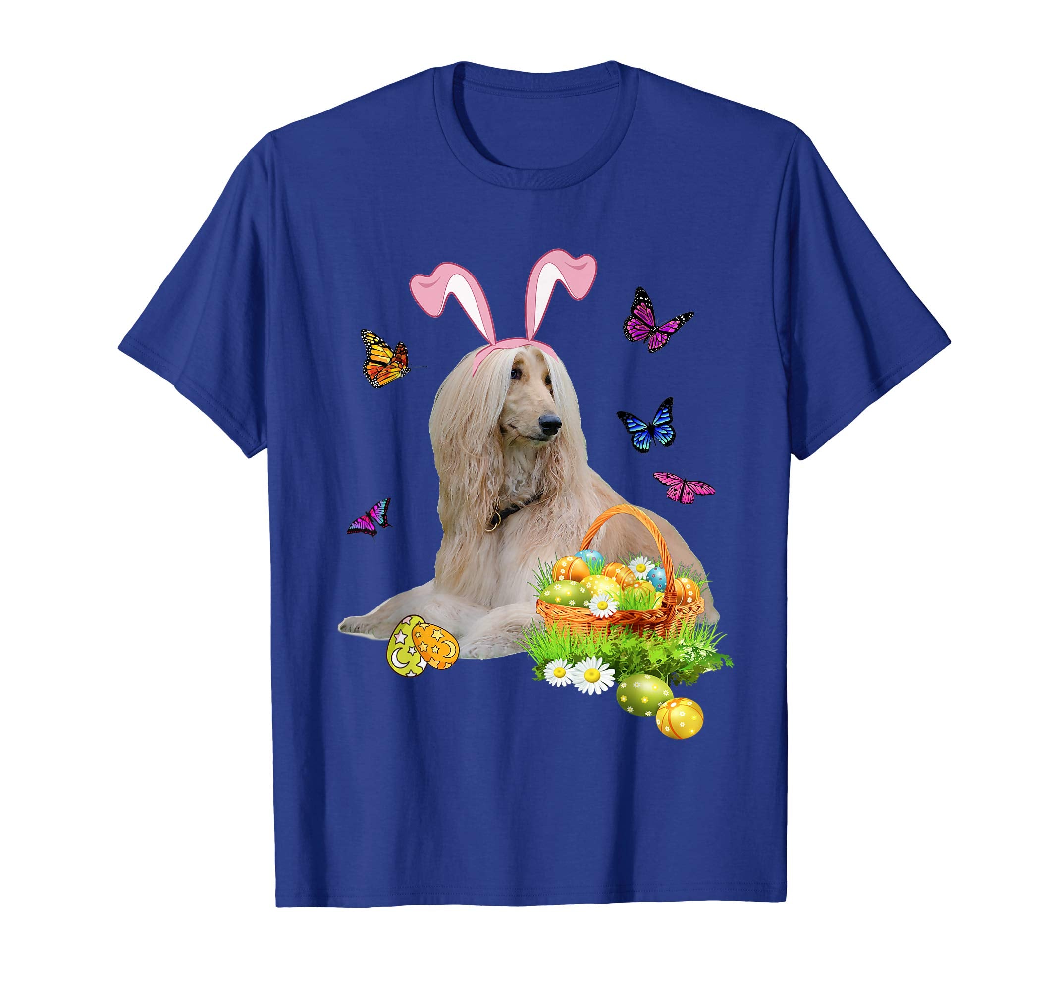 Afghan Hound Bunny Hat Rabbit Easter Eggs T-Shirt