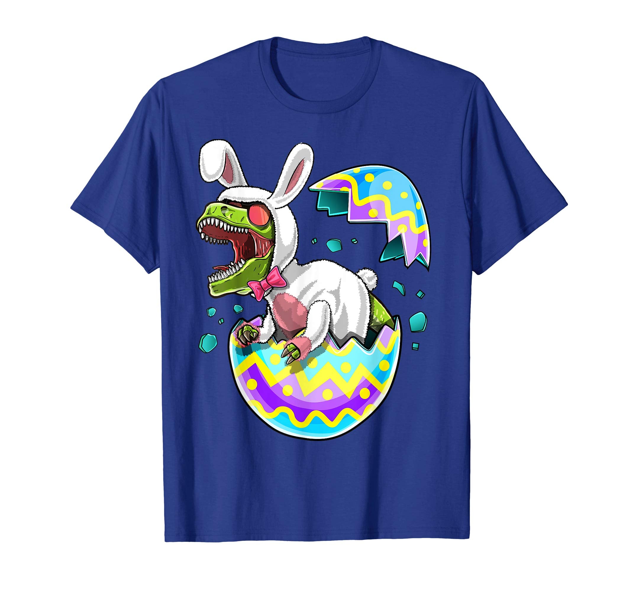 Happy Easter T Rex Dinosaur Easter Bunny Egg Shirt Kids Gift