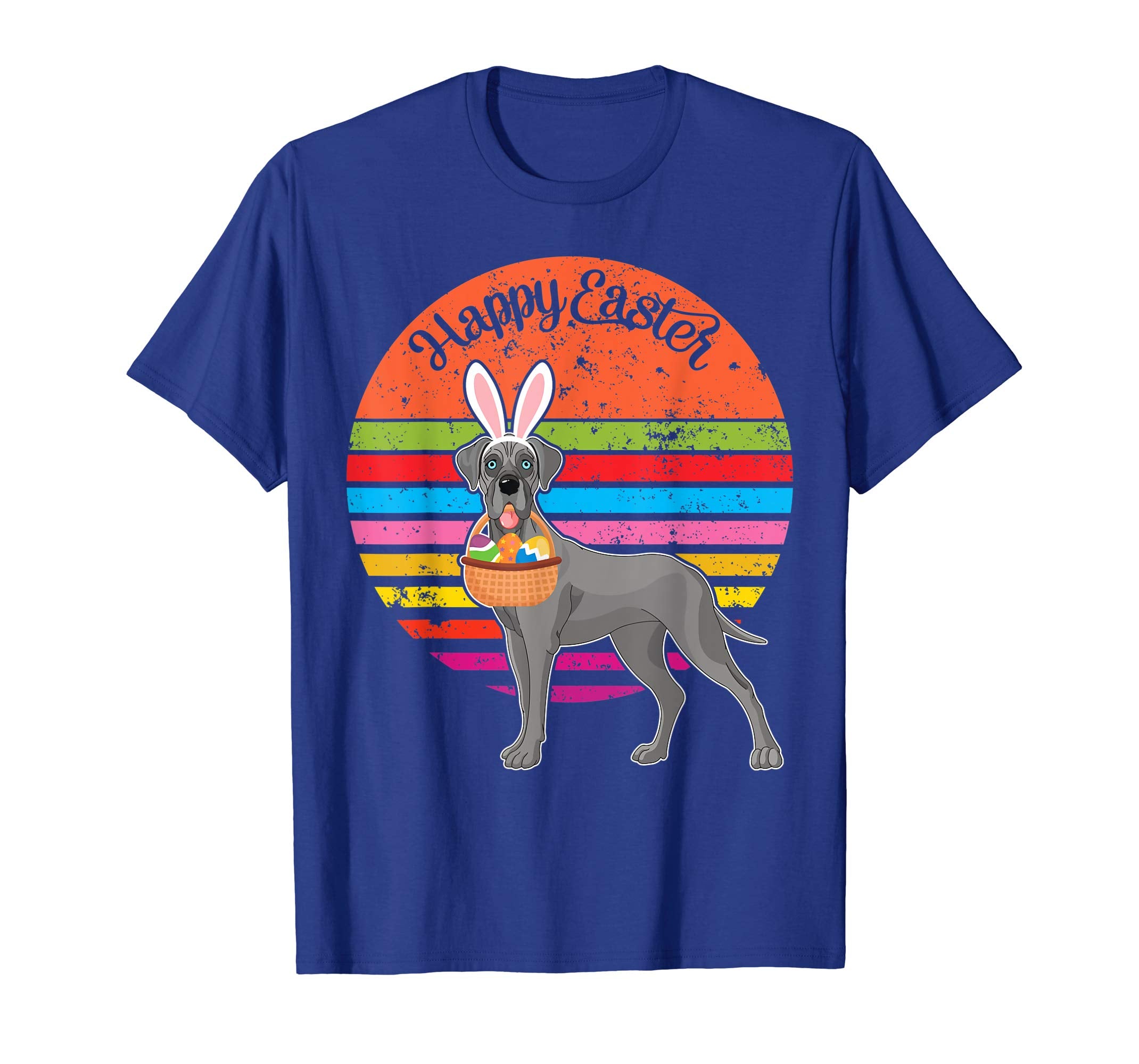 Greatdane Bunny Dog Easter Eggs Happy Easter Vintage Shirt