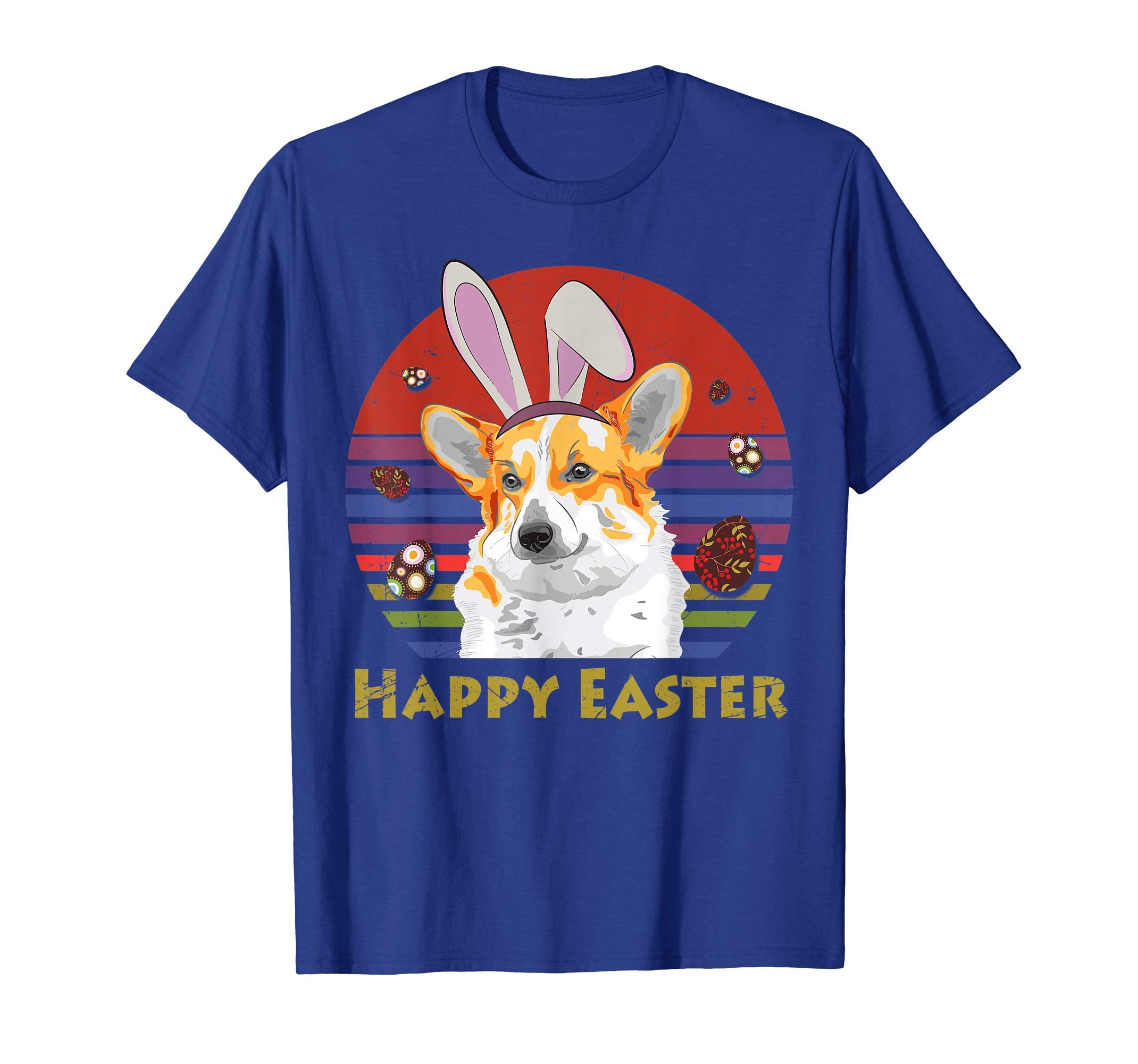 Welsh Corgi With Bunny Headband Happy Easter Tshirt Gifts