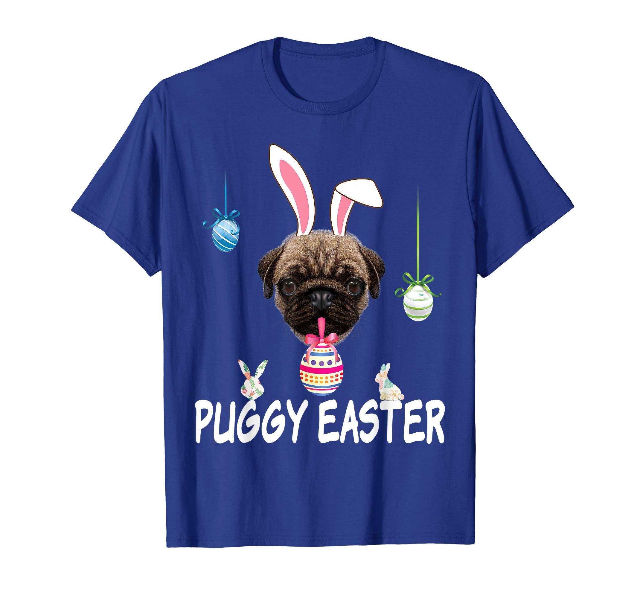 The Puggy Easter Pug Dog Bunny Egg T-Shirt Dog Lover Hunting