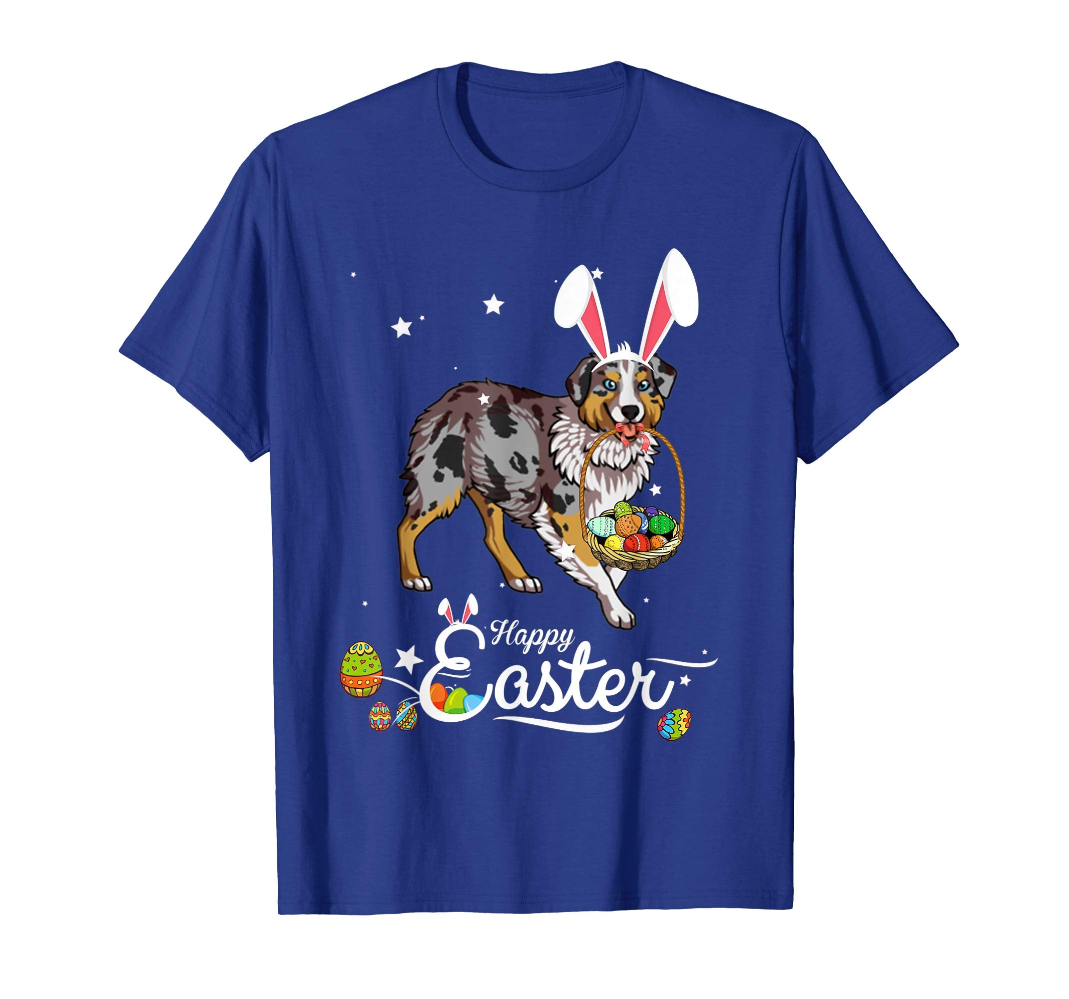 Australian Shepherd Dog With Bunny Hat Easter Costume Shirt